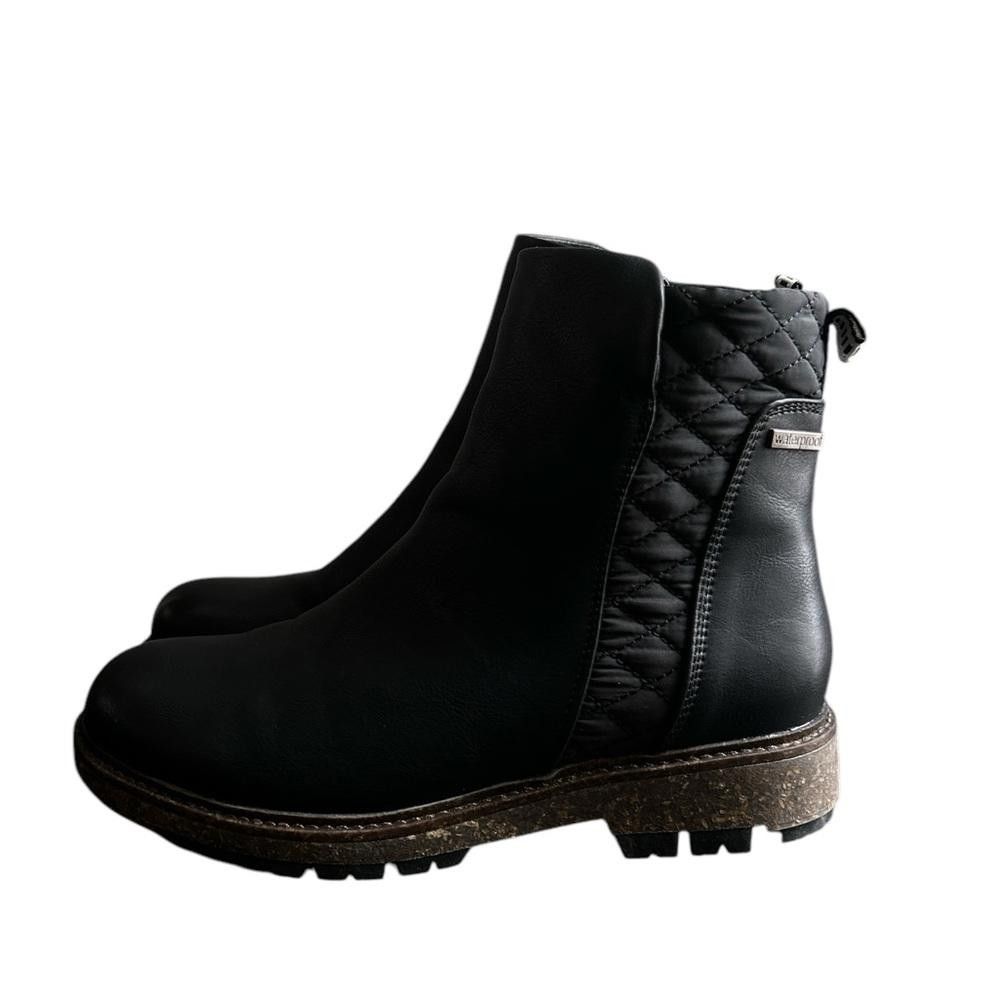 Designer Women's Black Waterproof Ankle Boots Size US 7 / IT 37 - 3 Thumbnail