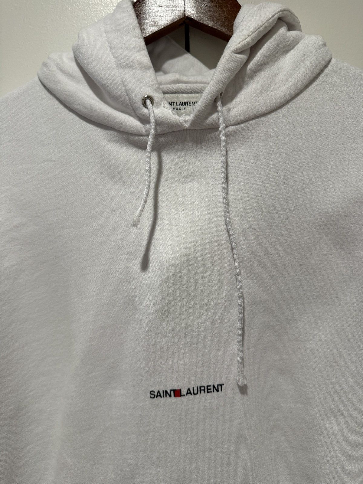 Saint Laurent Paris Saint Laurent White Archive Logo Hoodie Size US L / EU 52-54 / 3 - 2 Thumbnail