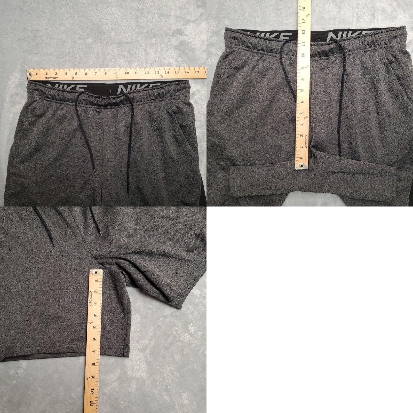 Nike Nike Shorts Men L Gray Training Drawstring Elastic Waist Dri Fit Performance Basketball Activewear Casual, Solid, Polyester — Mens Size US 33 - 8 Thumbnail
