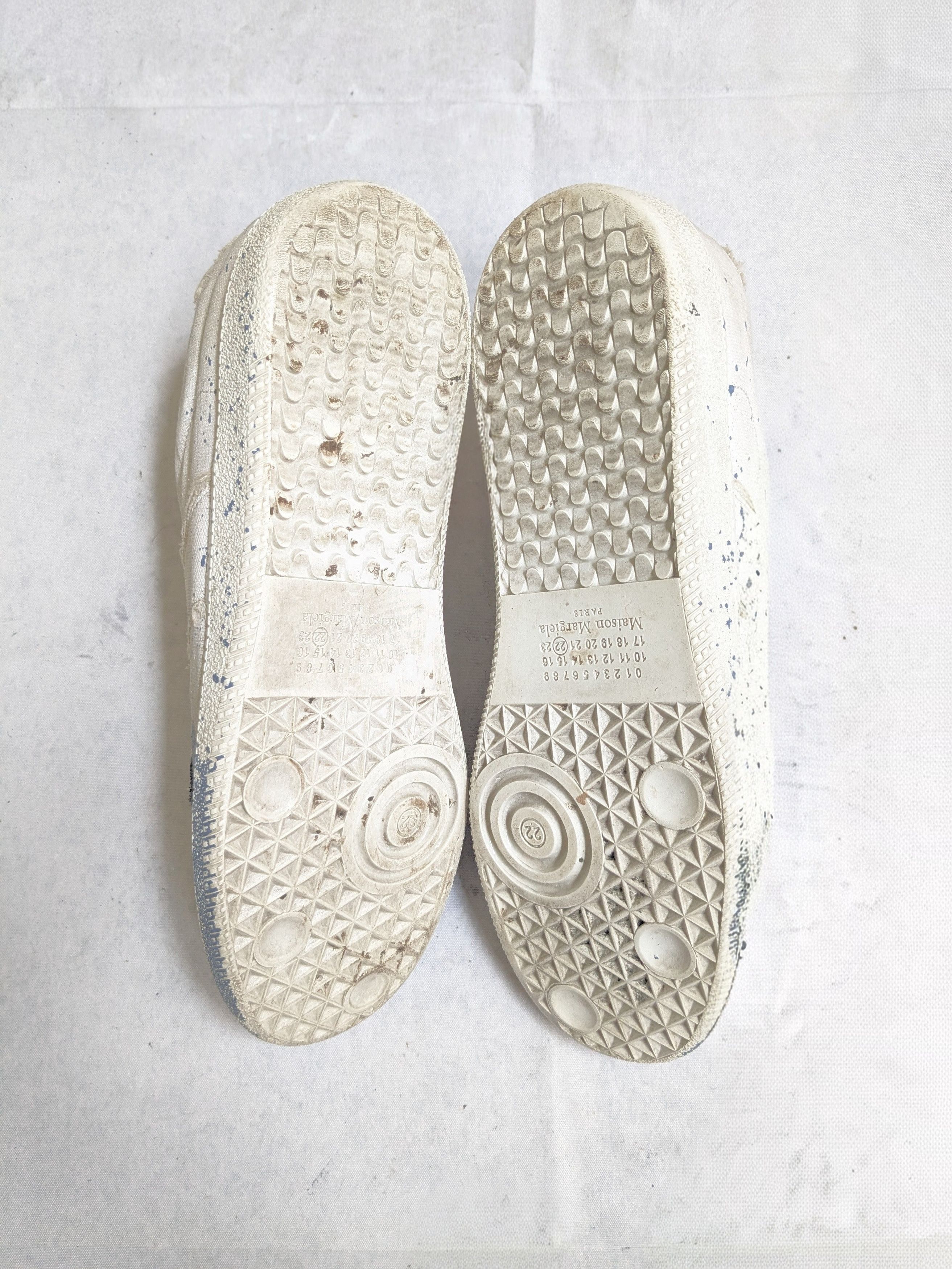 Maison Margiela MAISON MARGIELA Replica Paint Splatter Sneakers White Blue Size US 10 / EU 43 - 12 Thumbnail