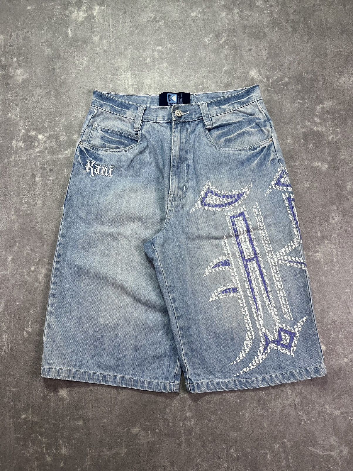 Karl Kani Karl Kani Big K Logo Pockets Baggy Denim Shorts Jorts Size US 32 / EU 48 - 1 Thumbnail