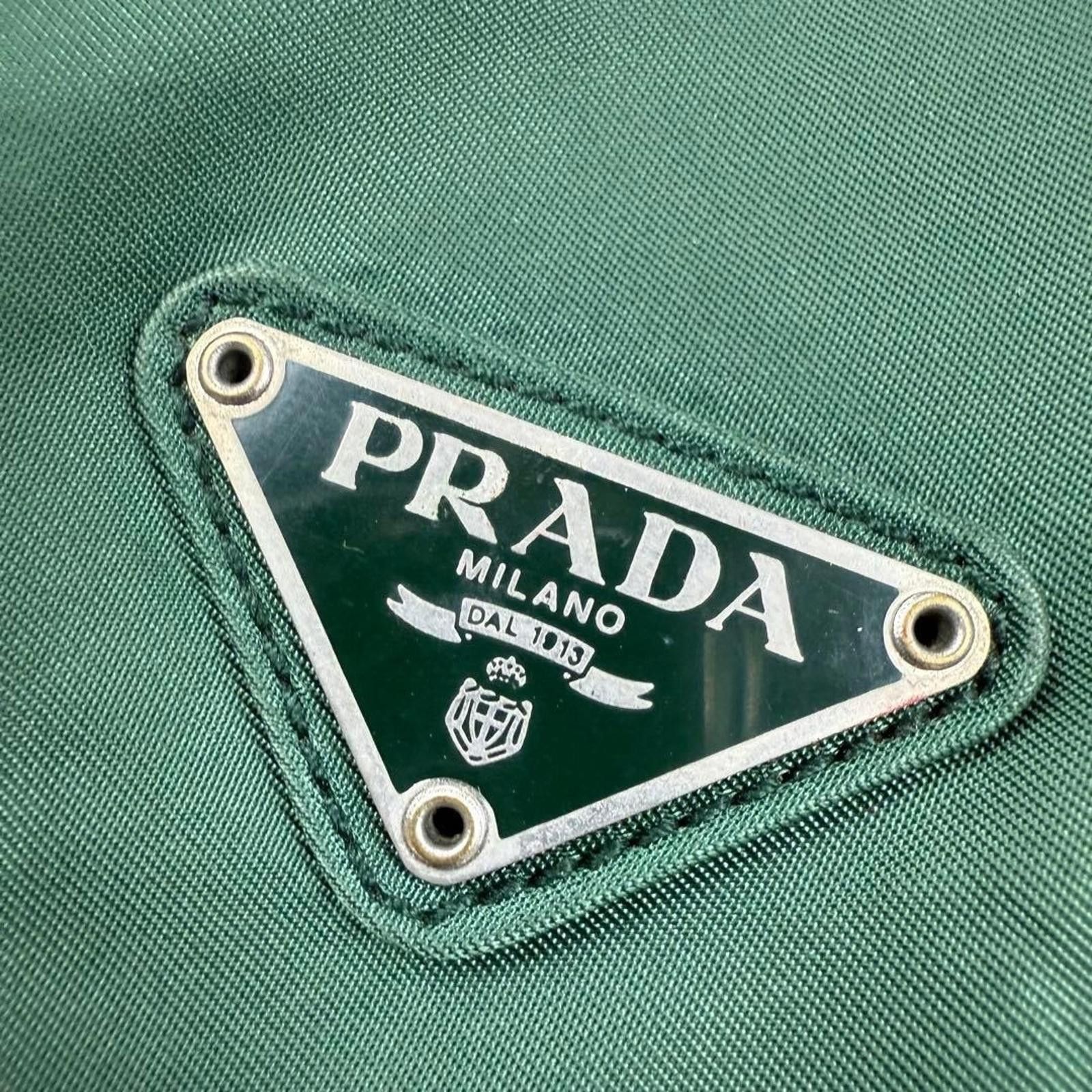 Prada Prada - Green Nylon Shoulder Bag Buckle Detail Size ONE SIZE - 9 Thumbnail