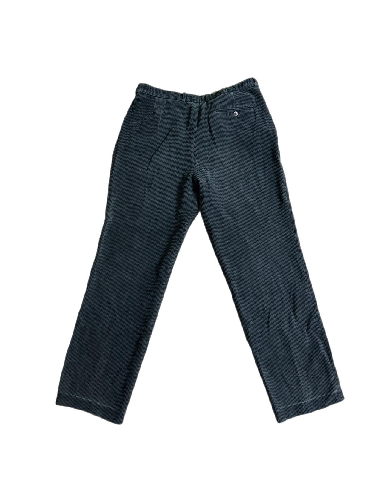 Vintage VINTAGE WIDE-LEG TURQUOISE VELVET PANTS (Y2K 80'S STYLE) Size US 34 / EU 50 - 2 Thumbnail