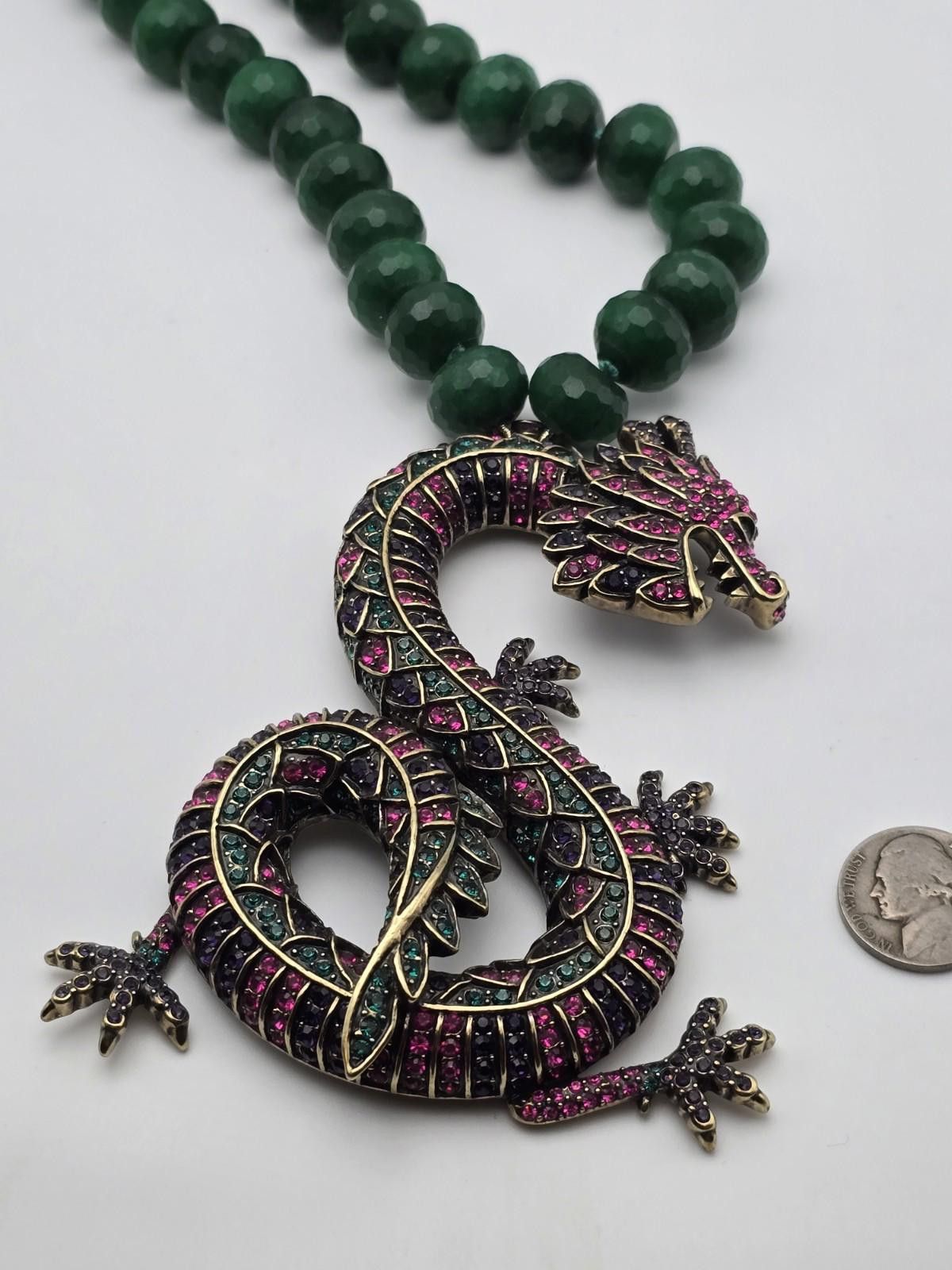 Other Heidi Daus Pave Serpent Green Crystal Necklace Size ONE SIZE - 8 Thumbnail