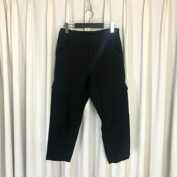 image of Comme Des Garcons Homme Plus Black Poly Back Knee Belt Pants, Men's (Size 28)