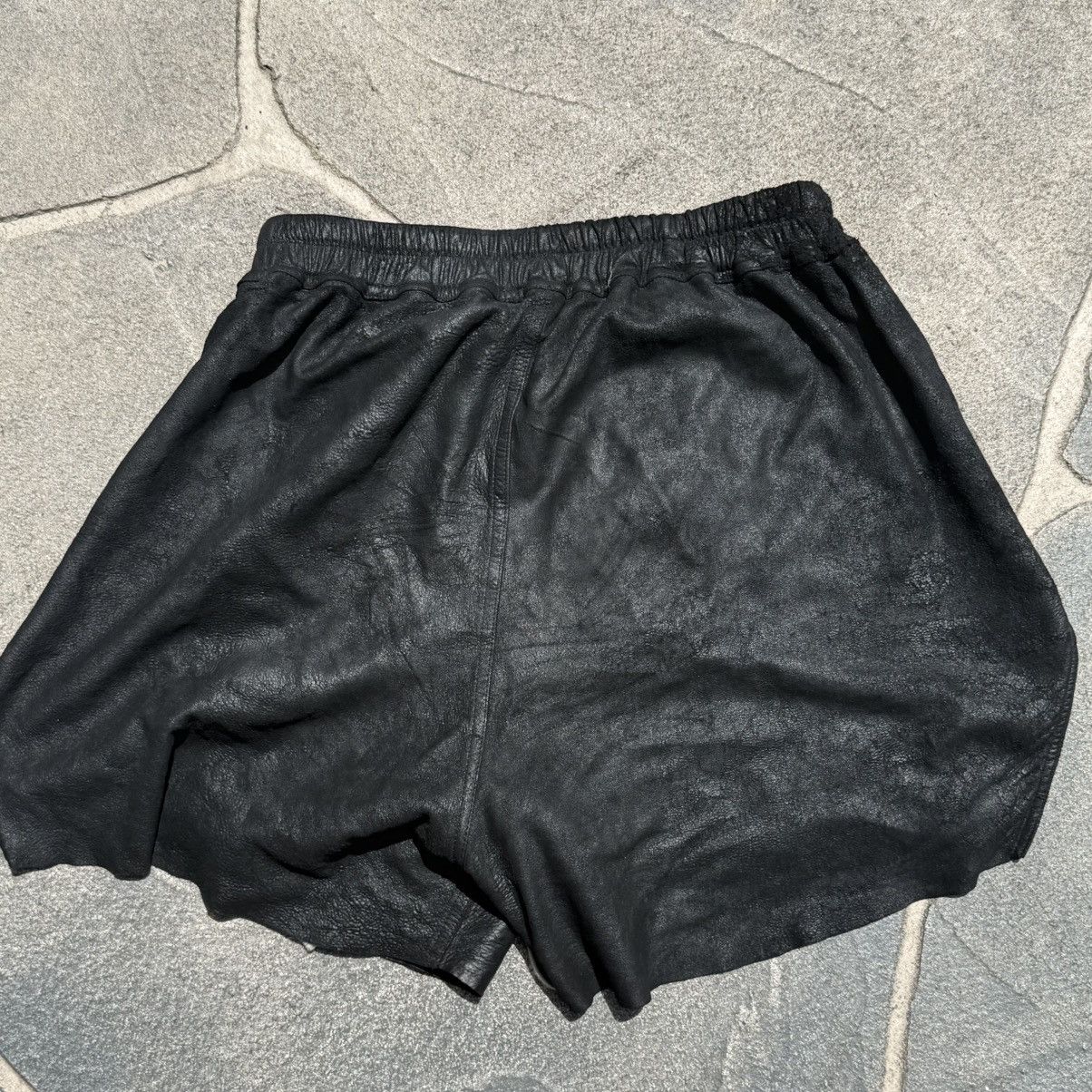 Rick Owens Black Blistered Lamb Leather Boxer Shorts Size US 34 / EU 50 - 2 Thumbnail