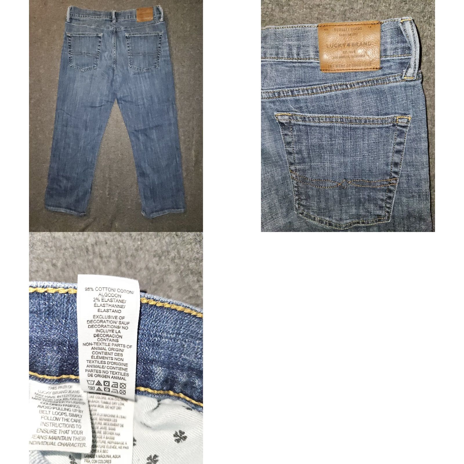 Lucky Brand Lucky Brand 361 Vintage Straight Jeans Men 34x26 Hemmed 1/2" Blue Denim Low Rise Stretch Pockets Comfort Easy Care City Preppy Size US 34 / EU 50 - 8 Thumbnail