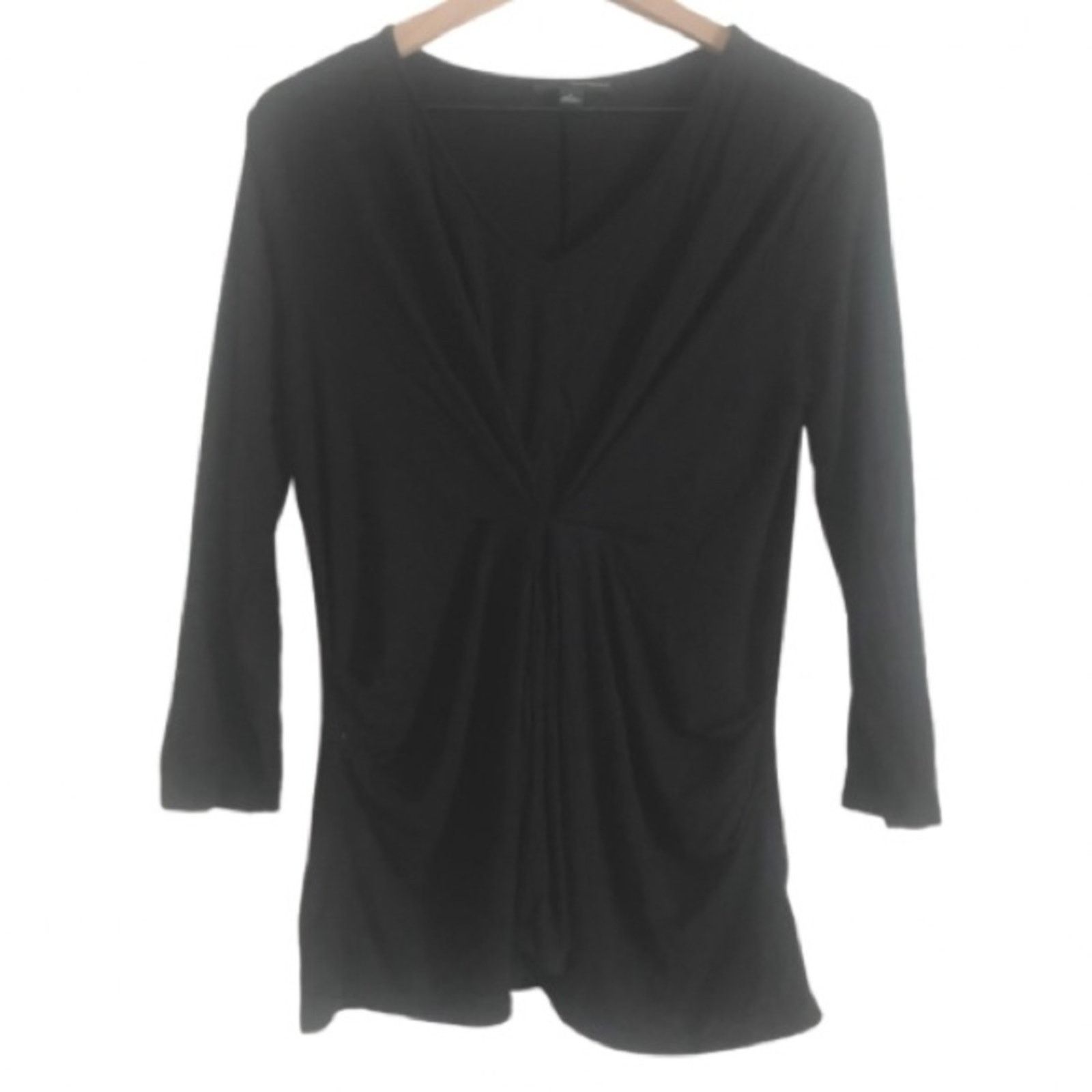 Harve Benard Harve Benard V-Neck 3/4 Sleeve Gathered Tunic Sweater Top Size M / US 6-8 / IT 42-44 - 1 Thumbnail