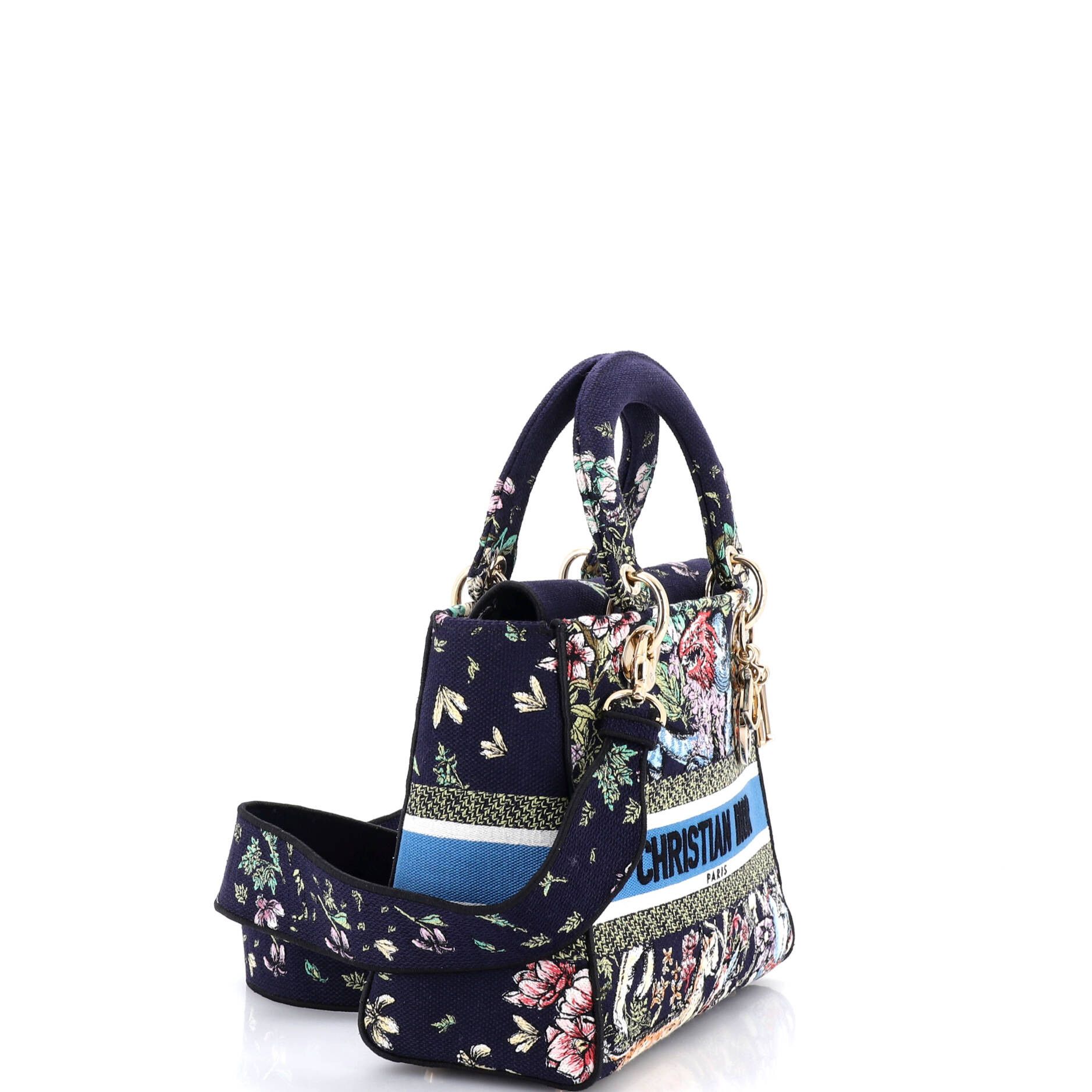 Dior Lady D-Lite Bag Embroidered Canvas Medium Size ONE SIZE - 1 Thumbnail