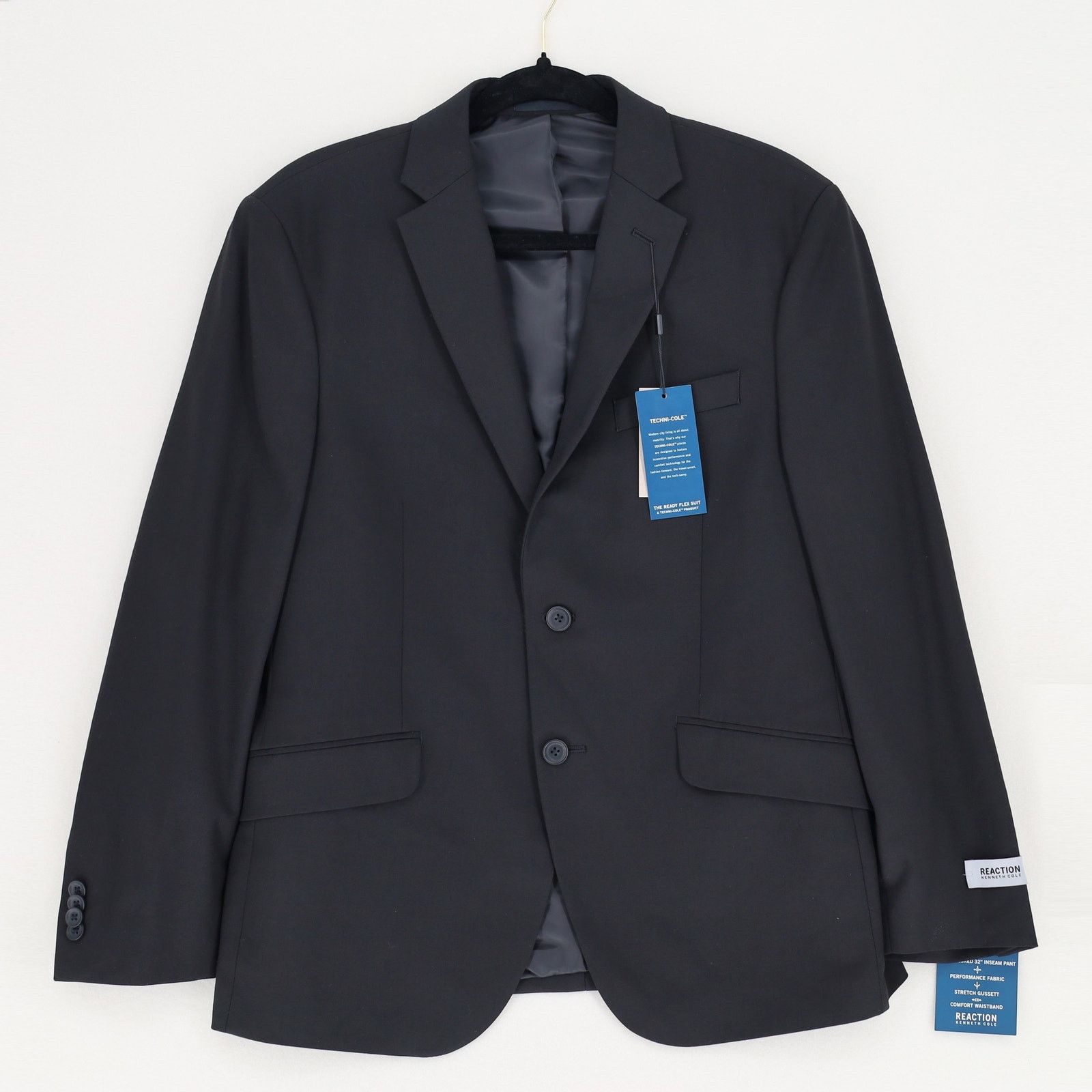 Kenneth Cole Kenneth Cole Reaction Men's Black Slim Fit Blazer Size 40S Size 40S - 3 Thumbnail
