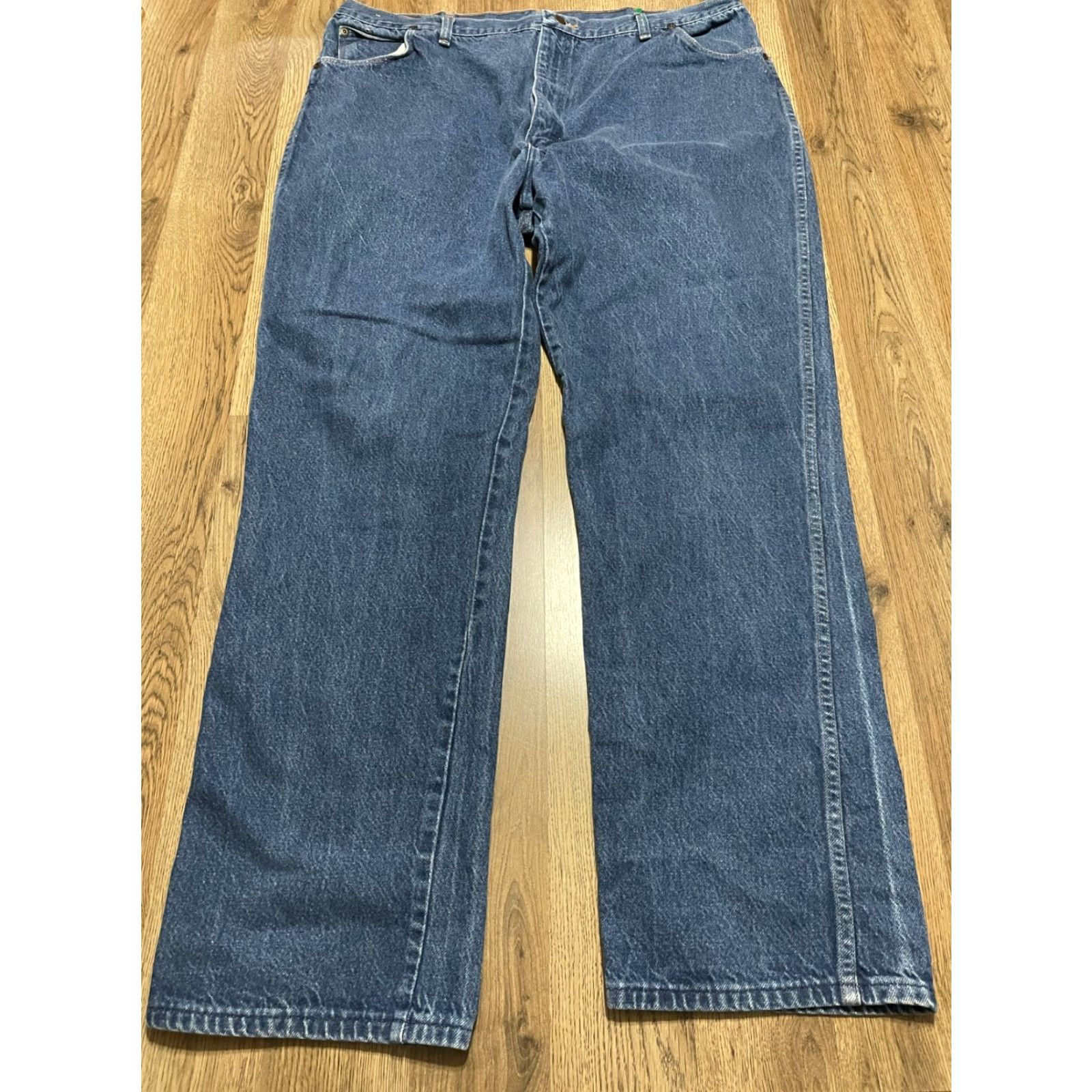 Wrangler Wrangler Jeans, Men's 44x34, Blue Denim, Straight Leg, Pockets, Regular, 34 Inseam, Solid, Jeans, Men, 90s? Size US 44 / EU 60 - 2 Thumbnail