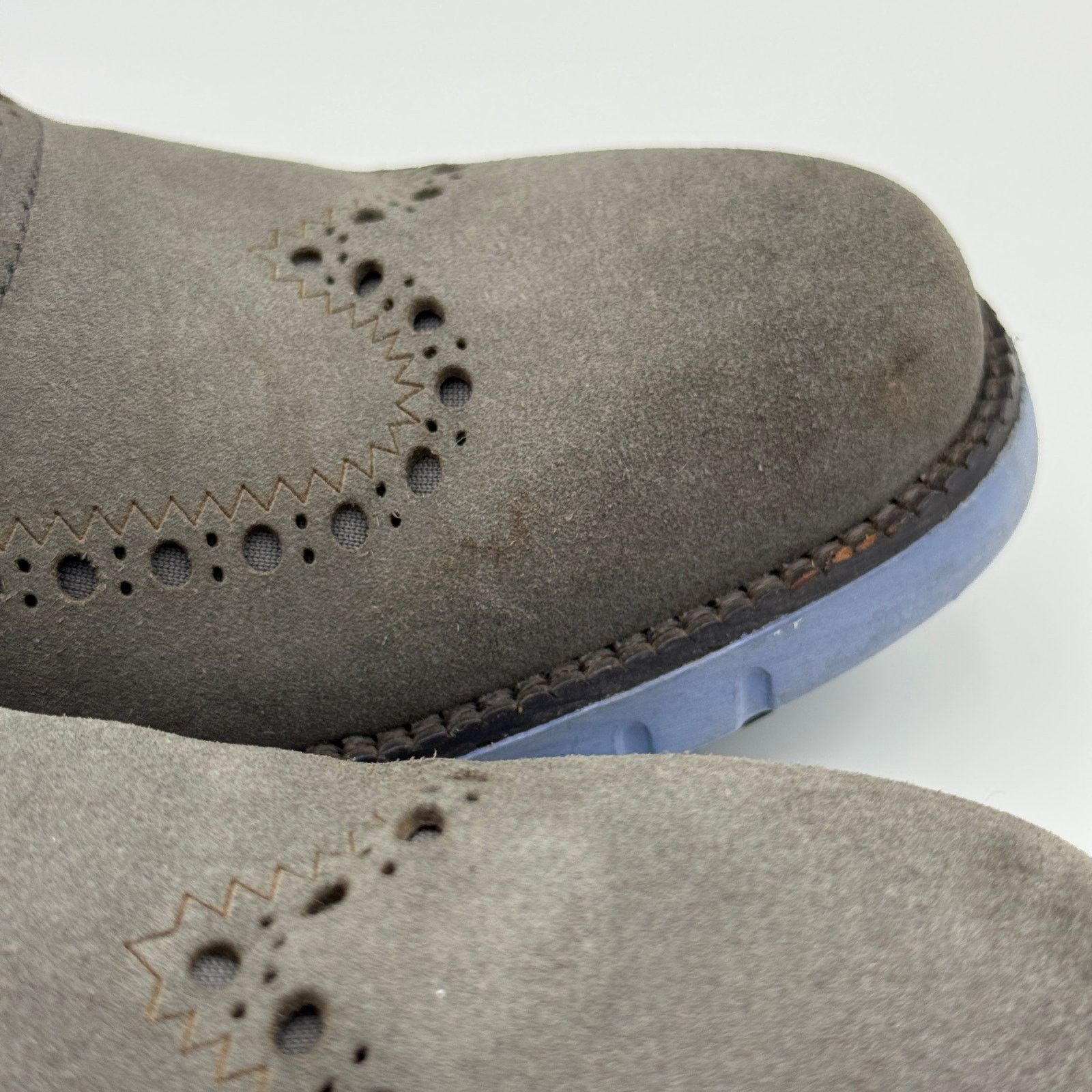 Cole Haan Cole Haan zerogrand Wingtip Oxford Suede - Gray/Blue Size US 12 / EU 45 - 5 Thumbnail