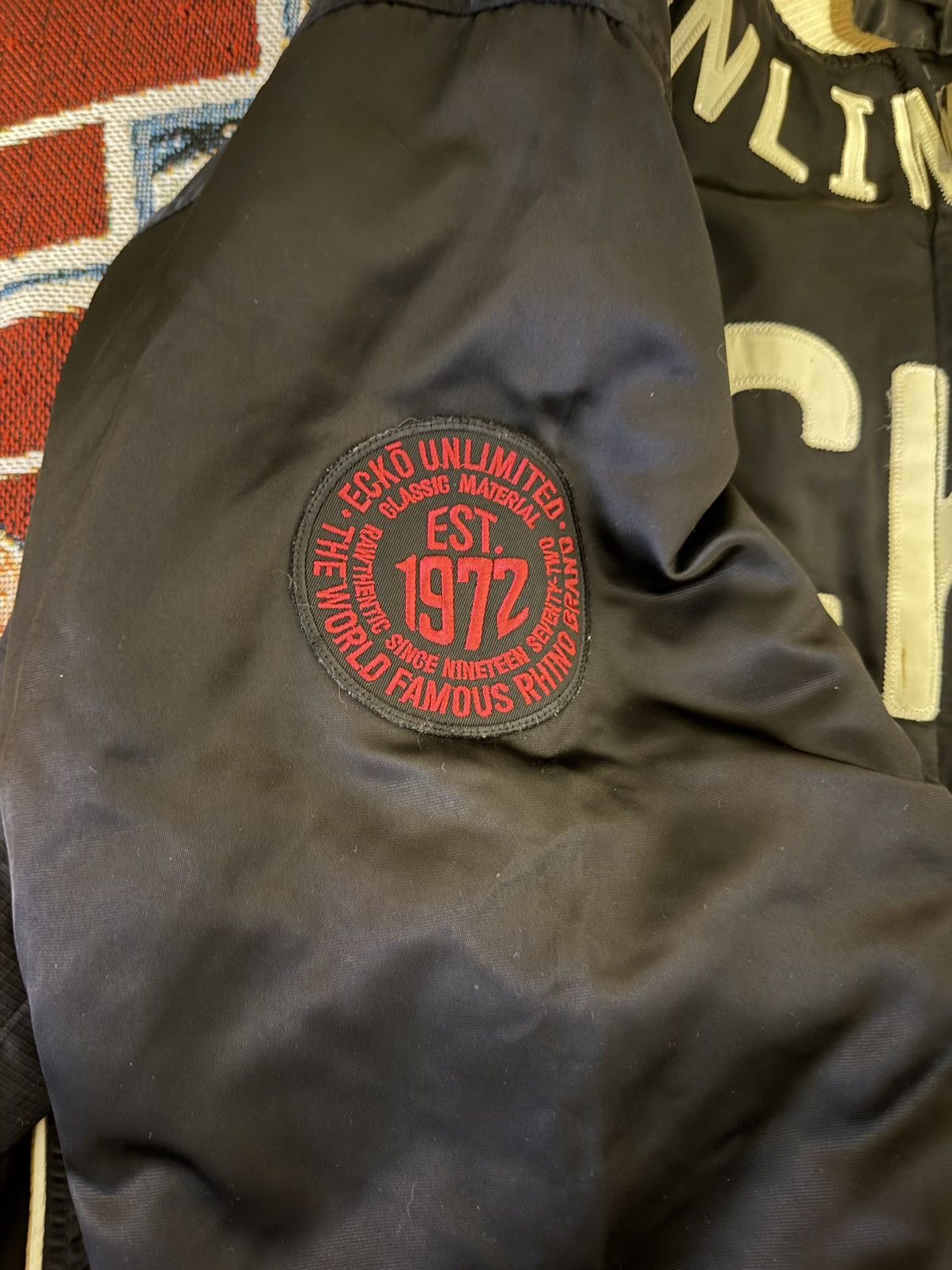 Ecko Unltd. Black Ecko Unlimited Bomber Jacket Size US XXL / EU 58 / 5 - 4 Thumbnail