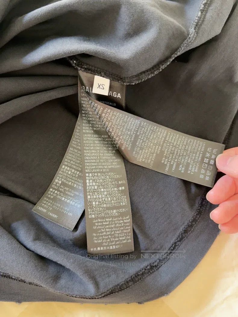 Balenciaga Balenciaga Distressed Gradiant T-Shirt Graphite Grey Size US XS / EU 42 / 0 - 7 Thumbnail