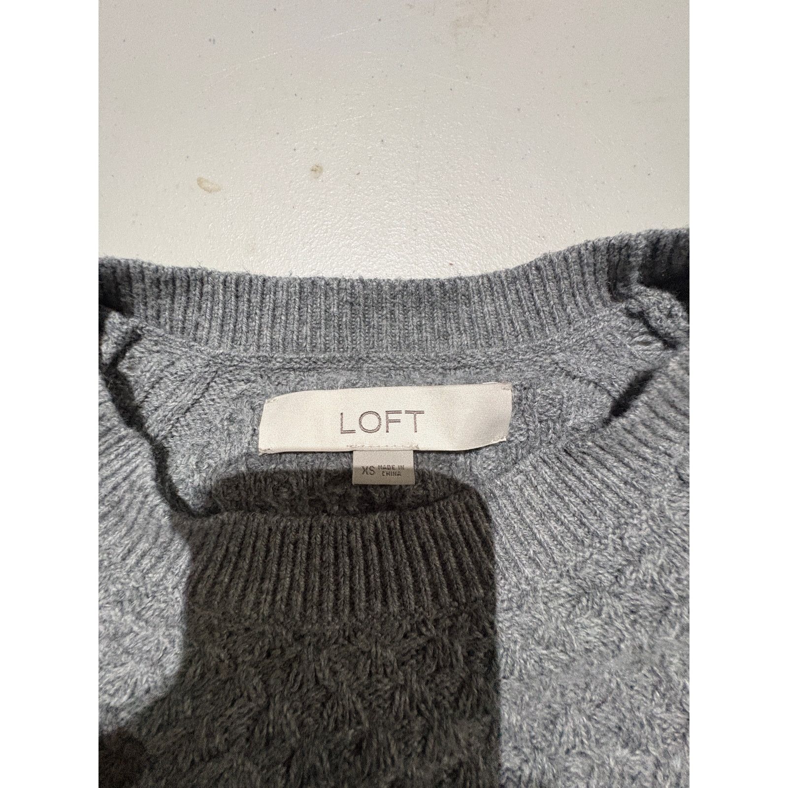 Loft LOFT Women’s XS Gray Knit Sweater Long Sleeve Crew Neck Size XS / US 0-2 / IT 36-38 - 3 Thumbnail