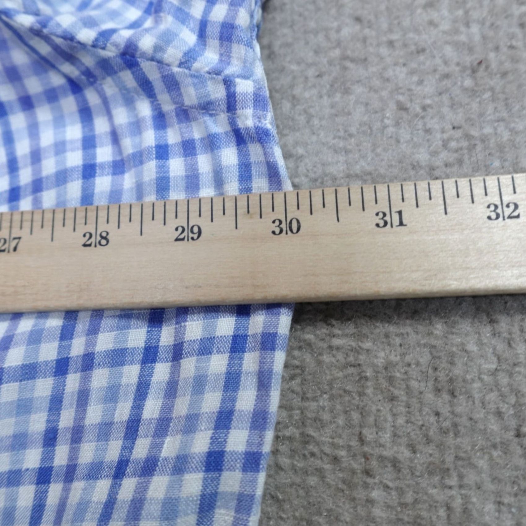Vintage Rochester Shirt 3XL Blue Linen Plaid Button-Up Long Sleeve Collared Men's Shirt Size US XXL / EU 58 / 5 - 7 Thumbnail