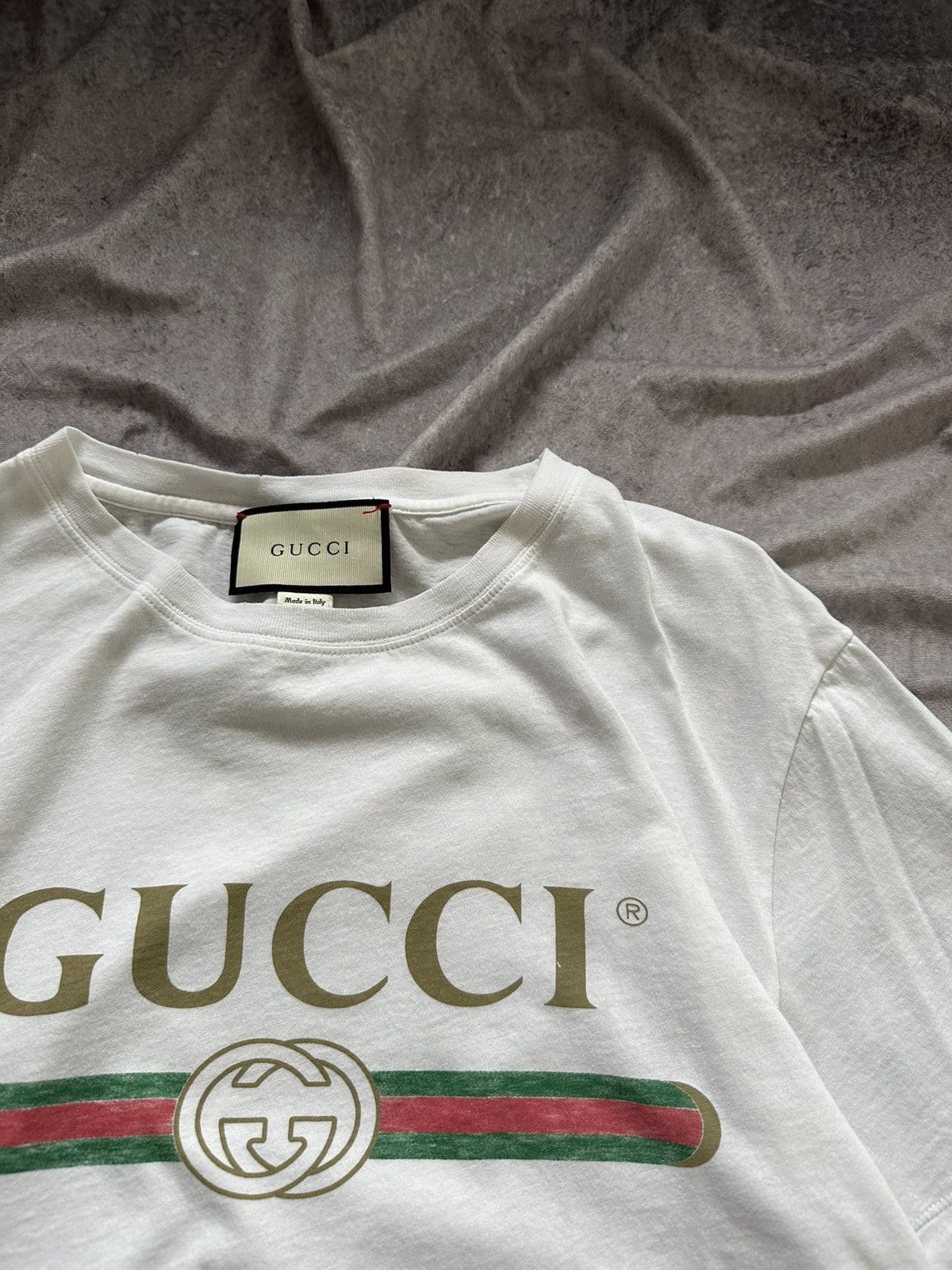 Gucci Gucci Distressed Washed Logo Tee Size S Mens Size US S / EU 44-46 / 1 - 6 Thumbnail
