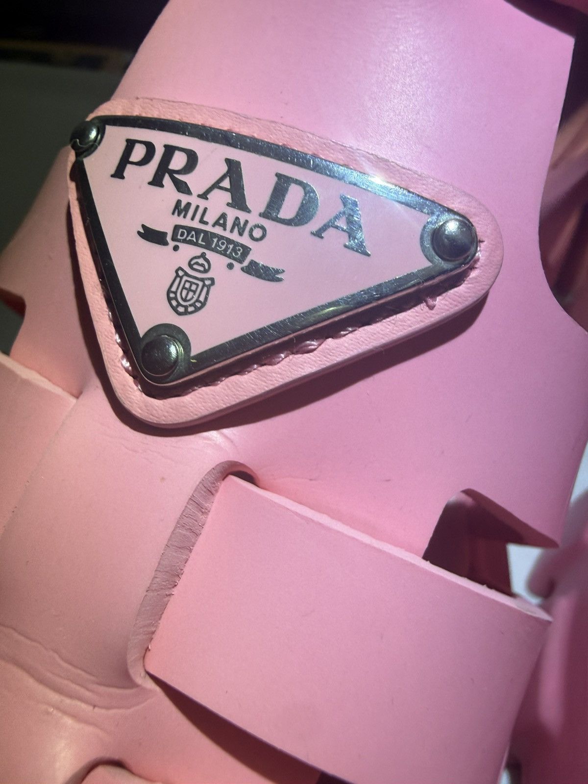 Prada Prada Monolith Rubber Sandals Pink Triangle Size US 6.5 / IT 36.5 - 14 Thumbnail