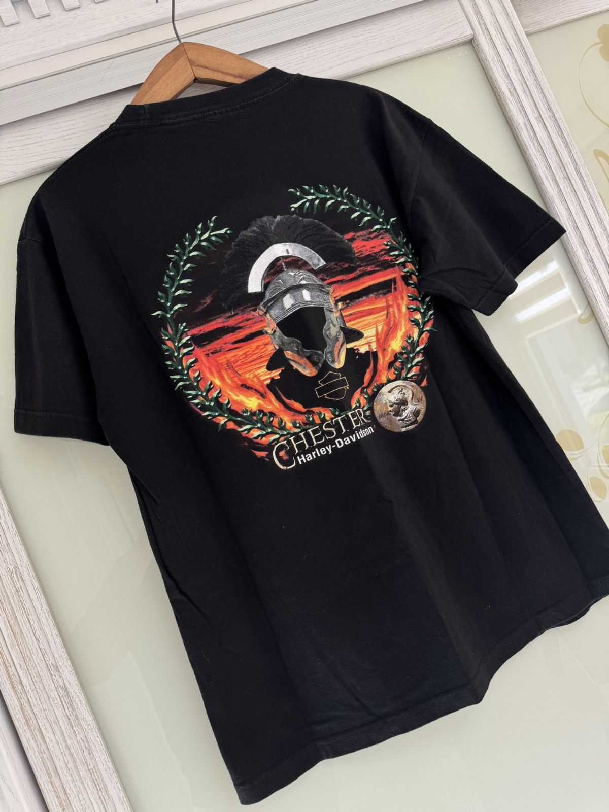 Harley Davidson Vintage Harley Davidson 2004 Chester Double Sided T-shirt Size US L / EU 52-54 / 3 - 5 Thumbnail