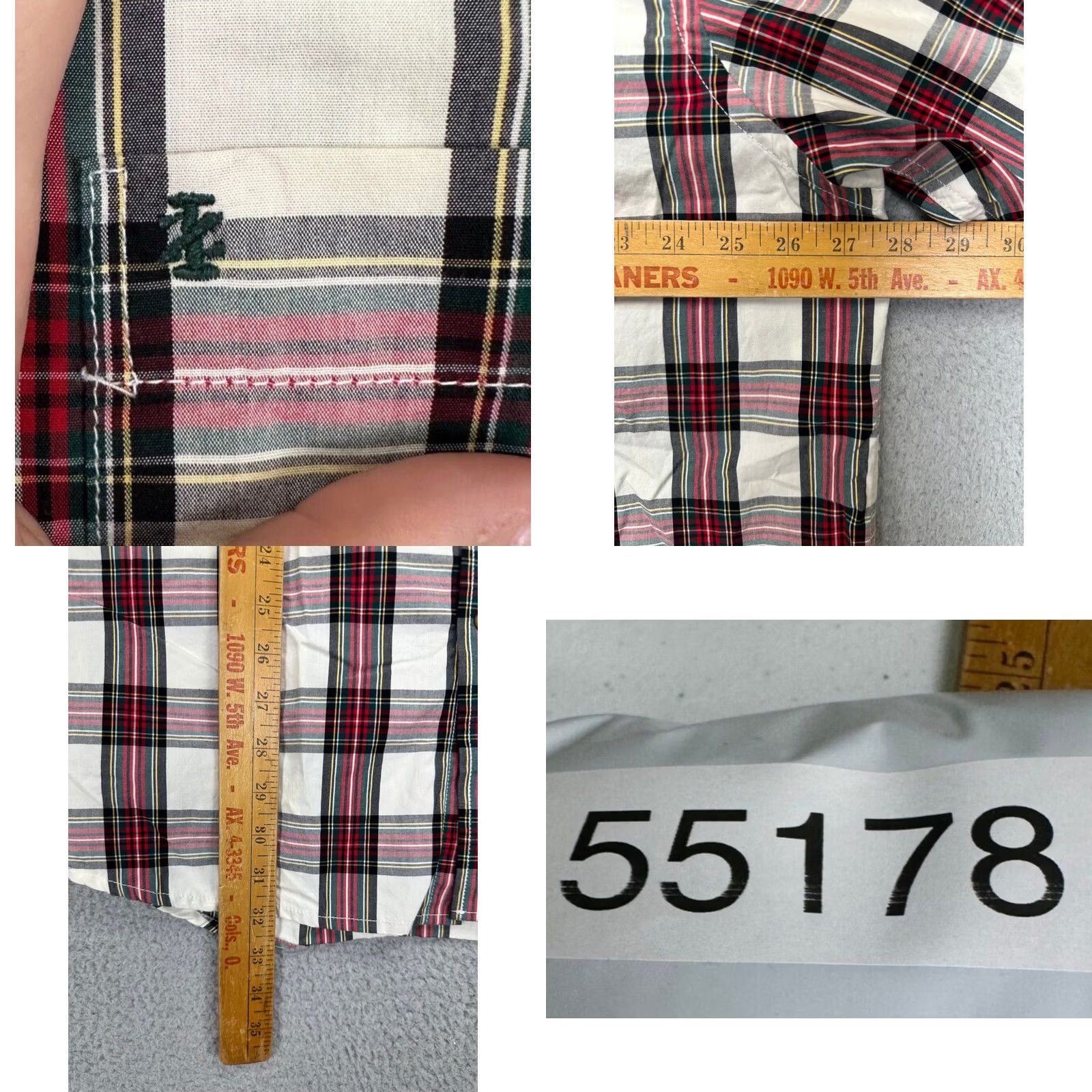 Izod IZOD Shirt Mens 2XL White Red Plaid Cotton Button-Down Long Sleeve Pocket Shirt Size US XXL / EU 58 / 5 - 8 Thumbnail