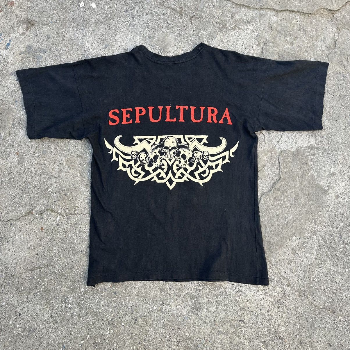 Band Tees × Vintage RARE💫VNTG Sepultura 90s Arise Roots one stitch sunfade tee Size US L / EU 52-54 / 3 - 1 Thumbnail