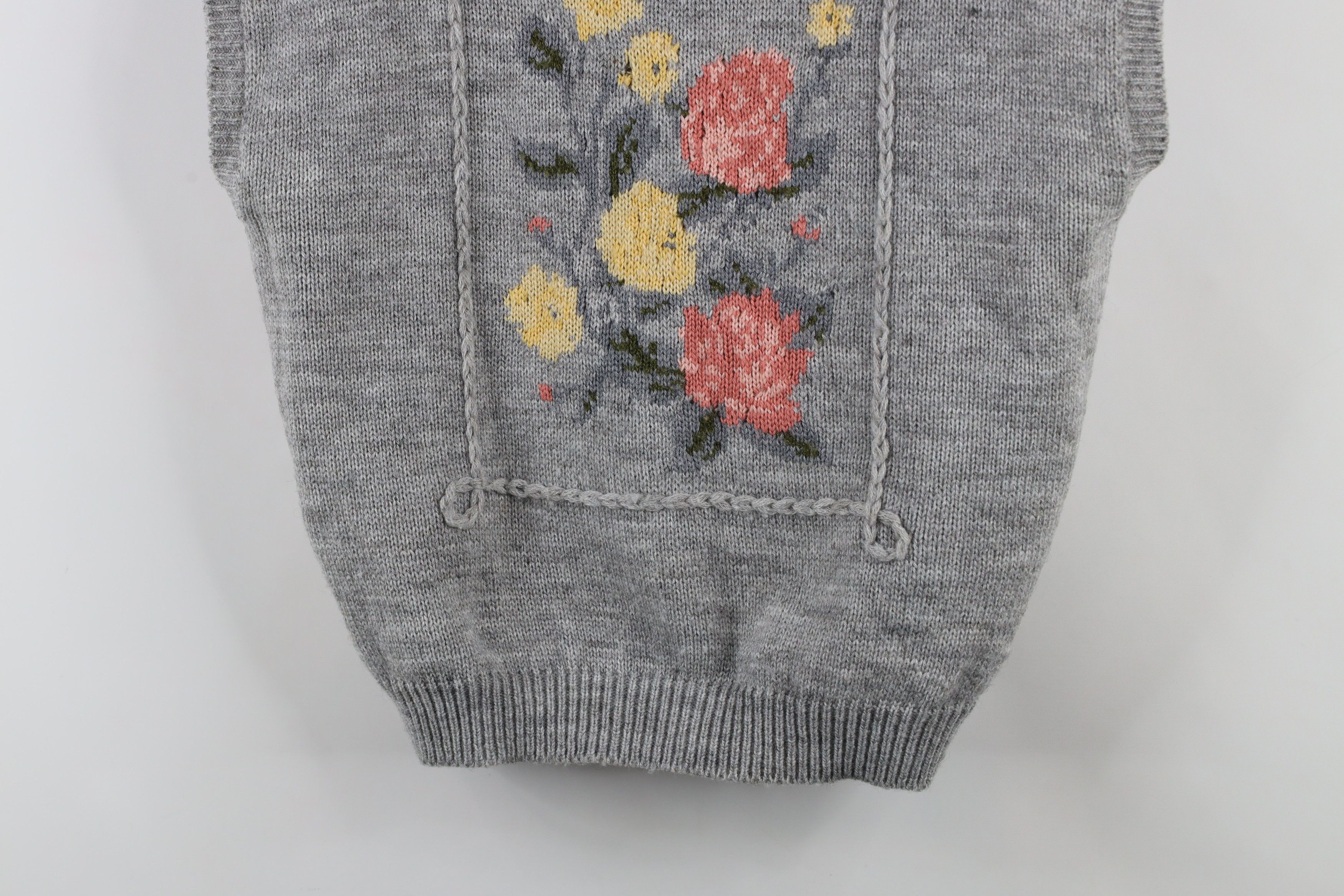 Vintage Vintage 90s Streetwear Blend Knit Floral Flower Sweater Vest Size L / US 10 / IT 46 - 3 Thumbnail