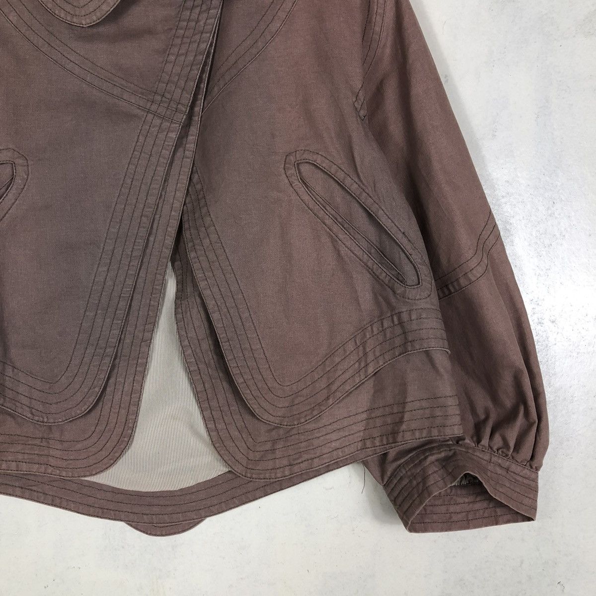 Issey Miyake 📌CROPPED BIKER JACKET DOUBLE LAYER TSUMORI CHISATO Size US M / EU 48-50 / 2 - 7 Thumbnail