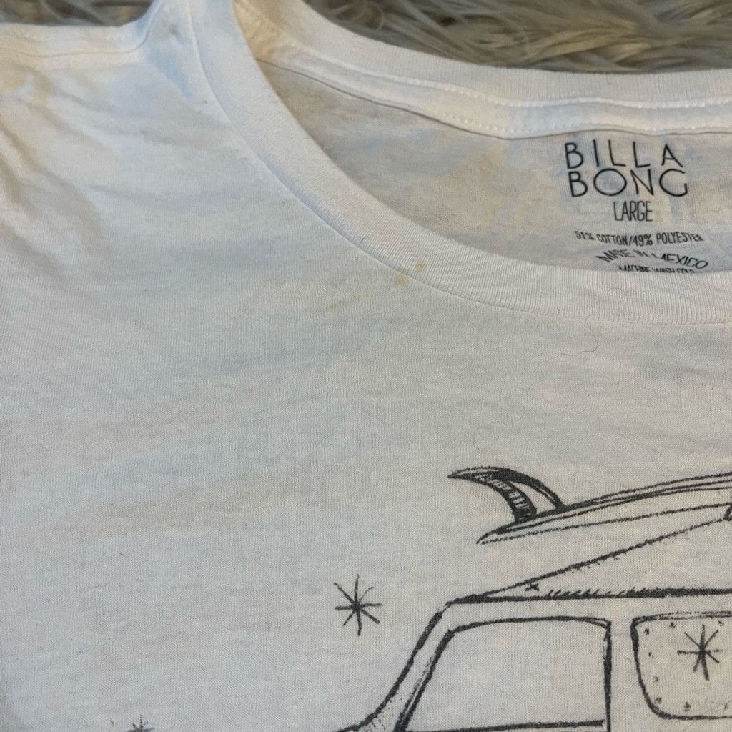 Billabong Billabong womens White Graphic Tee size L(small stain) Size L / US 10 / IT 46 - 6 Thumbnail