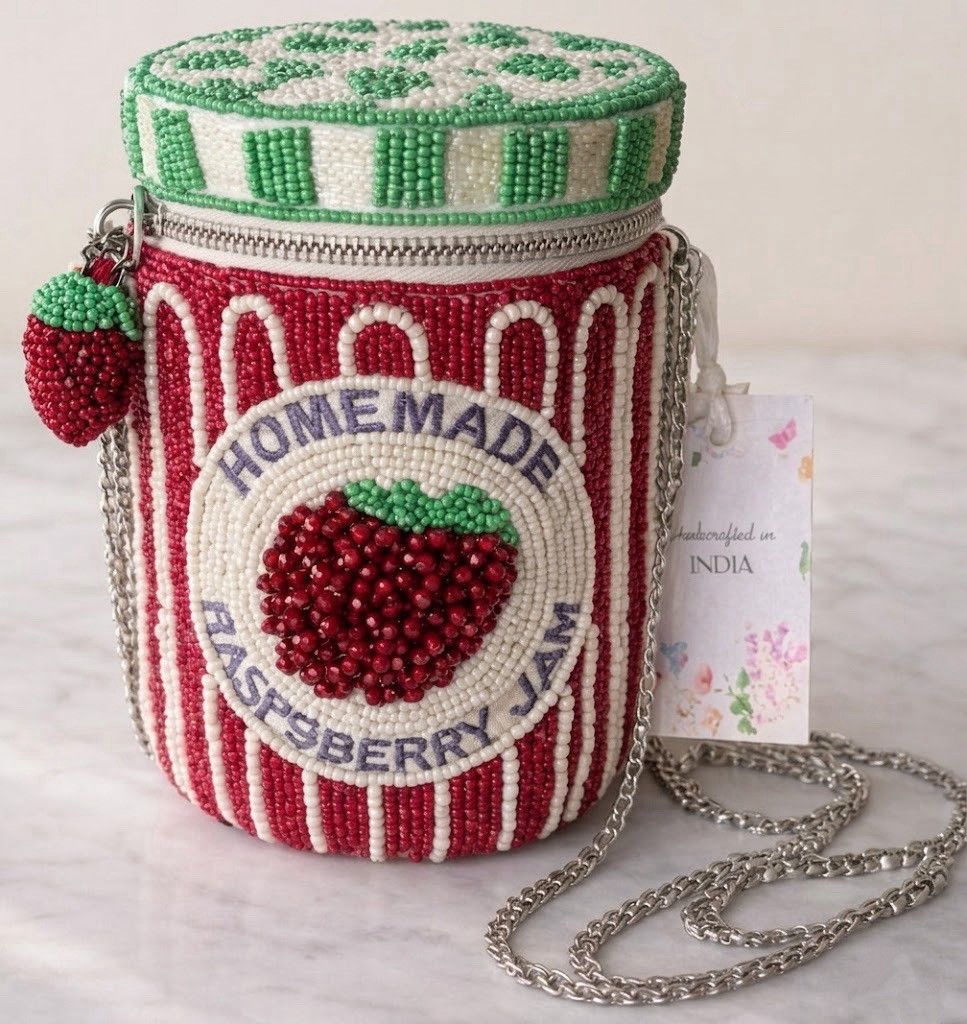 Other Handcrafted in India Homemade Raspberry Jam Beaded Bag Size ONE SIZE - 1 Thumbnail