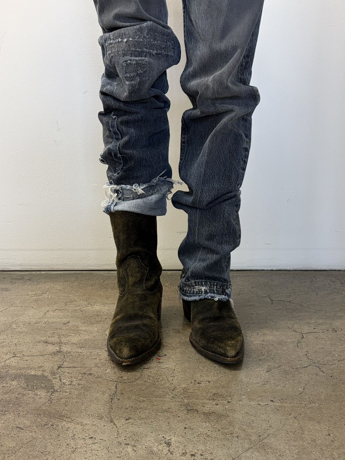 Vintage Vintage SAINT LAURENT REF Rough Out Suede Cowboy Boots 70’s Size US 7.5 / EU 40-41 - 10 Thumbnail