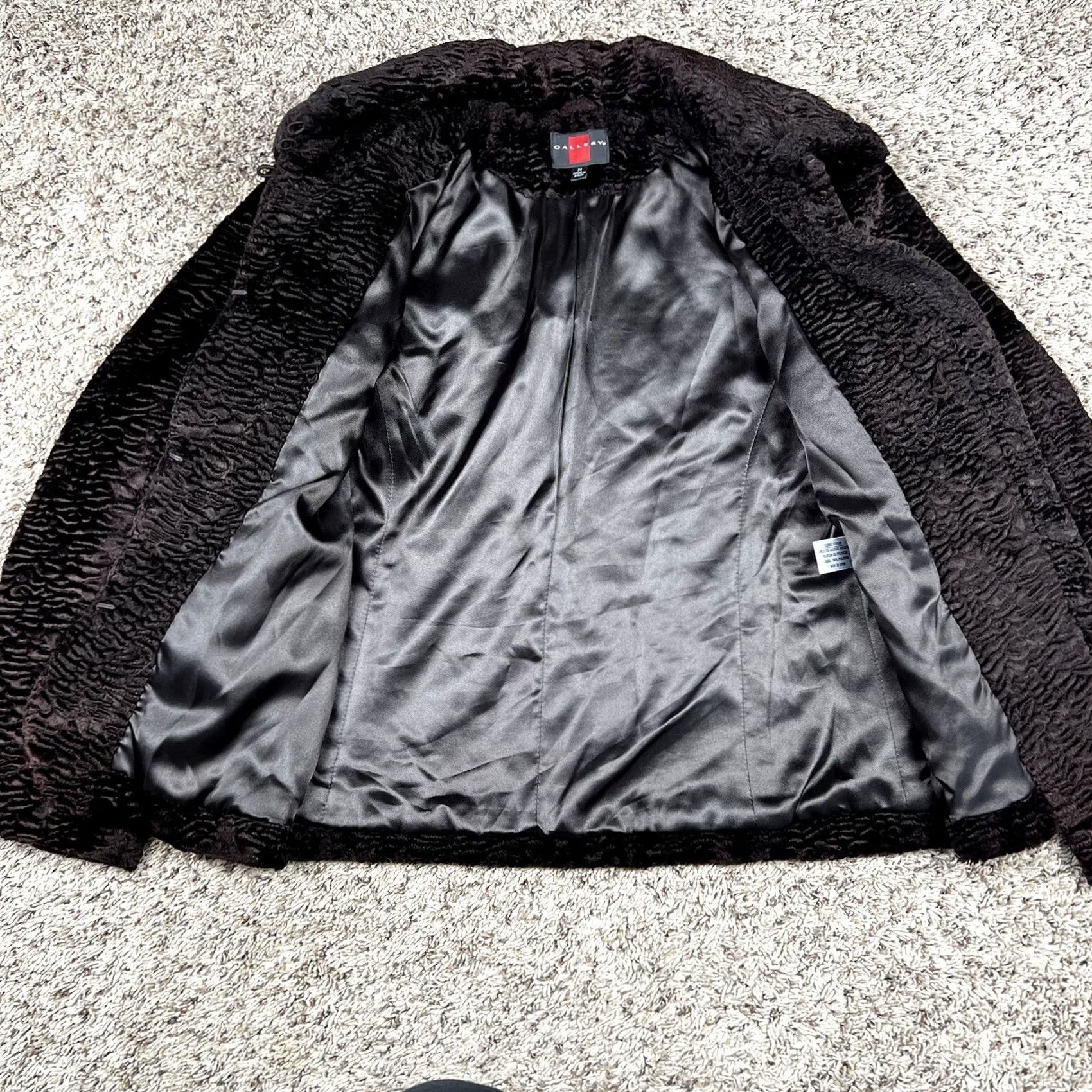 Vintage VINTAGE Gallery Women Coat Jacket Wavy Brown Soft Faux Fur Size M Black Lined Parka Winter Outdoor Womens Size M / US 6-8 / IT 42-44 - 4 Thumbnail