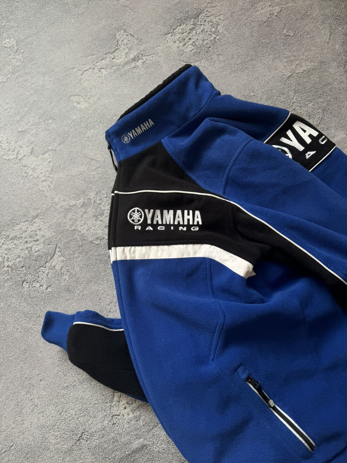 Vintage × Yamaha Yamaha L blue fleece jacket bomber zip big logo Size US L / EU 52-54 / 3 - 25 Thumbnail