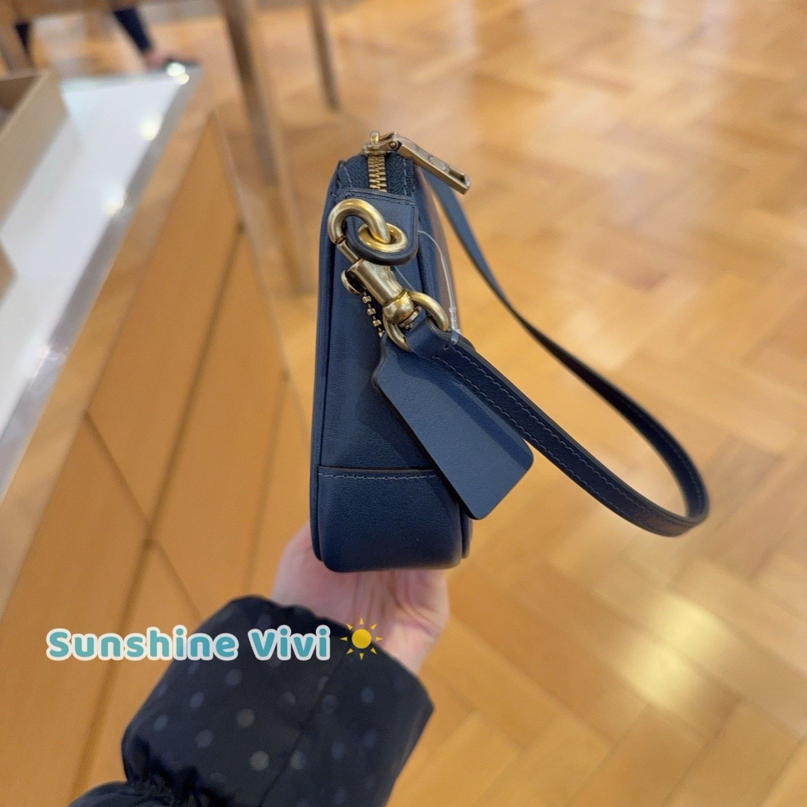Coach NWT Coach Plaza Bag in Brass/Navy Natural Leather CCC41 Size ONE SIZE - 3 Thumbnail