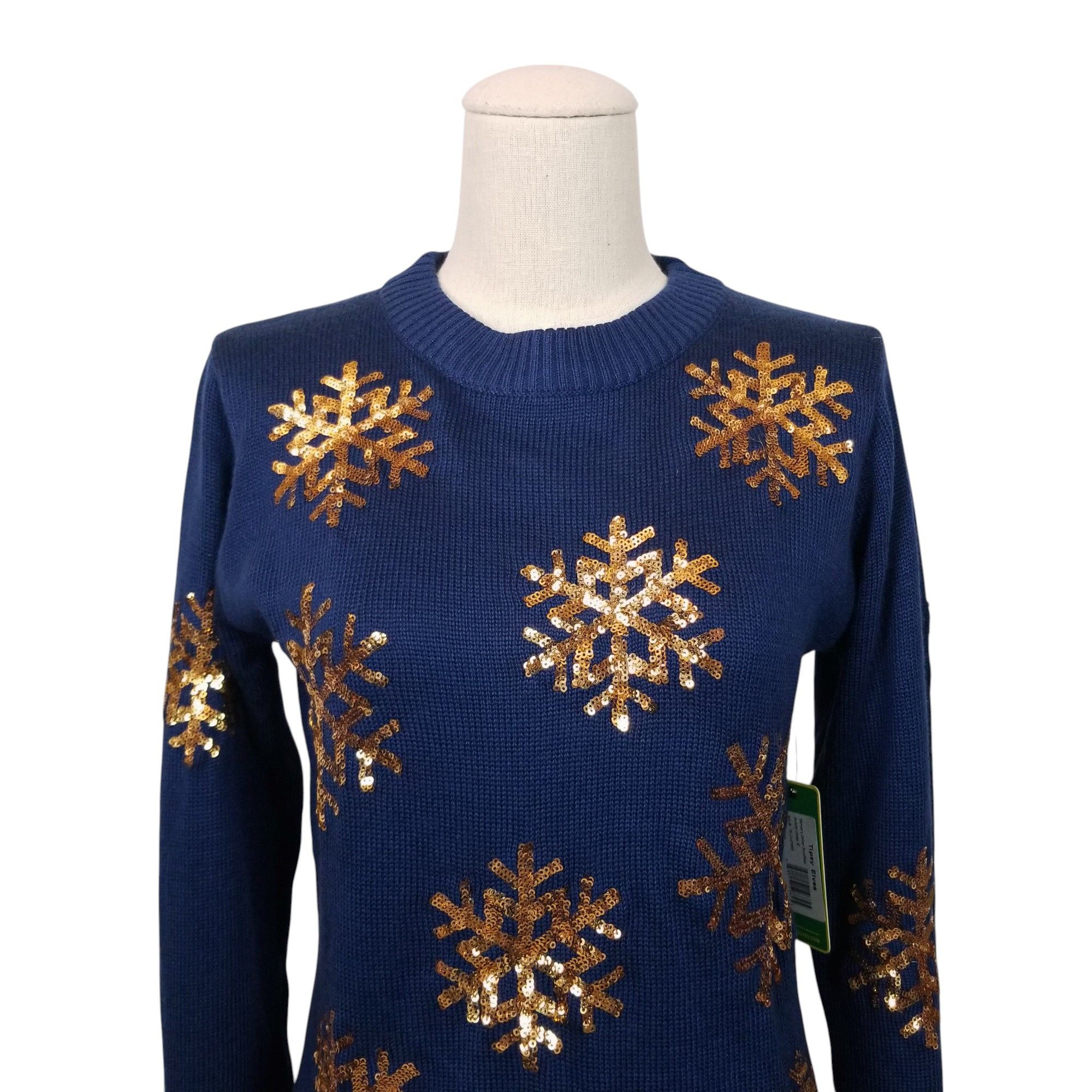 Tipsy Elves NWT Tipsy Elves Golden Snowflake Sweater Dress Size M / US 6-8 / IT 42-44 - 5 Thumbnail