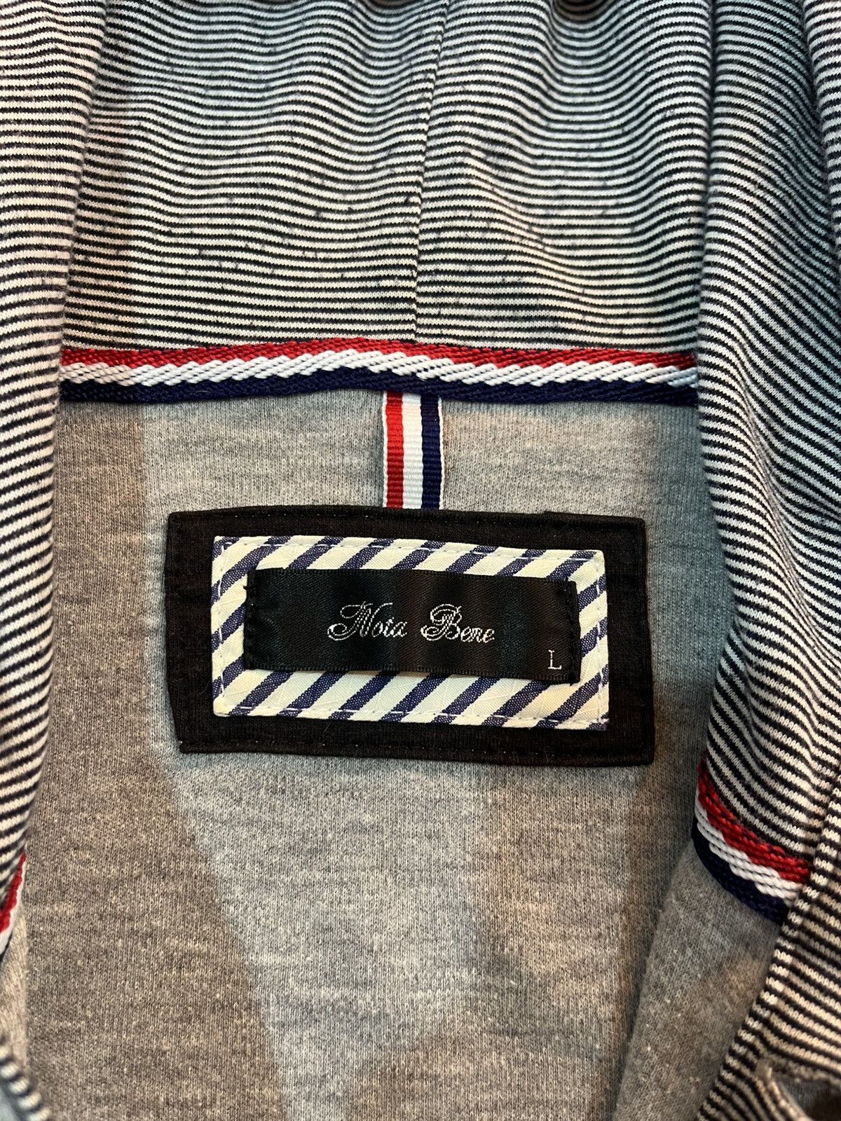 Japanese Brand Nota Bene Stripe Sleeve Button Hoodie Japan Size US M / EU 48-50 / 2 - 8 Thumbnail