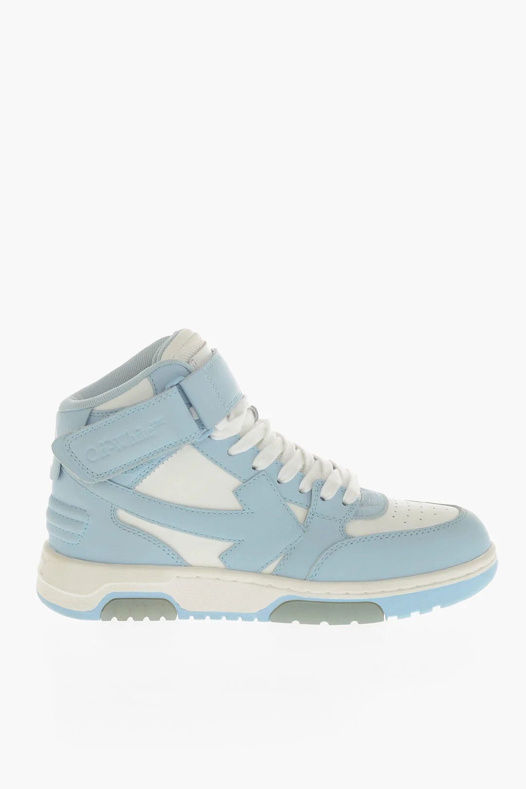 Off-White og1mm0426 Mid-Top Leather Sneakers in Light Bluer & White Size US 9 / IT 39 - 1 Thumbnail
