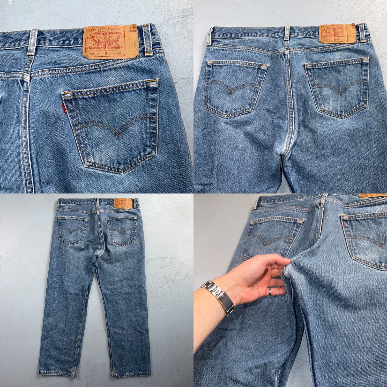 Levi's VINTAGE Levi's 501 Jeans Men 38 Regular Blue Light Wash 90s USA Straight 5-Pocket Denim Cotton Button Closure Size US 38 / EU 54 - 10 Thumbnail