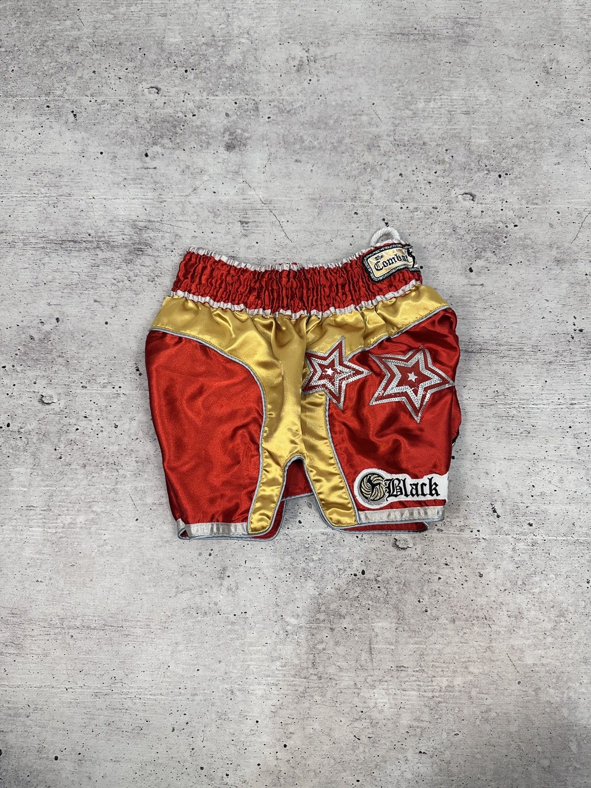 Other Combat Academy Muay Thai Boxing Shorts Satin Red/Gold Stars Size US 32 / EU 48 - 9 Thumbnail