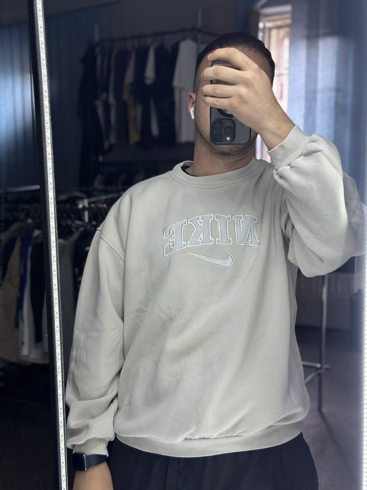Nike Streetwear Vintage Mens Vintage Nike Sweatshirt Big Logo y2k Size L XL Grailed