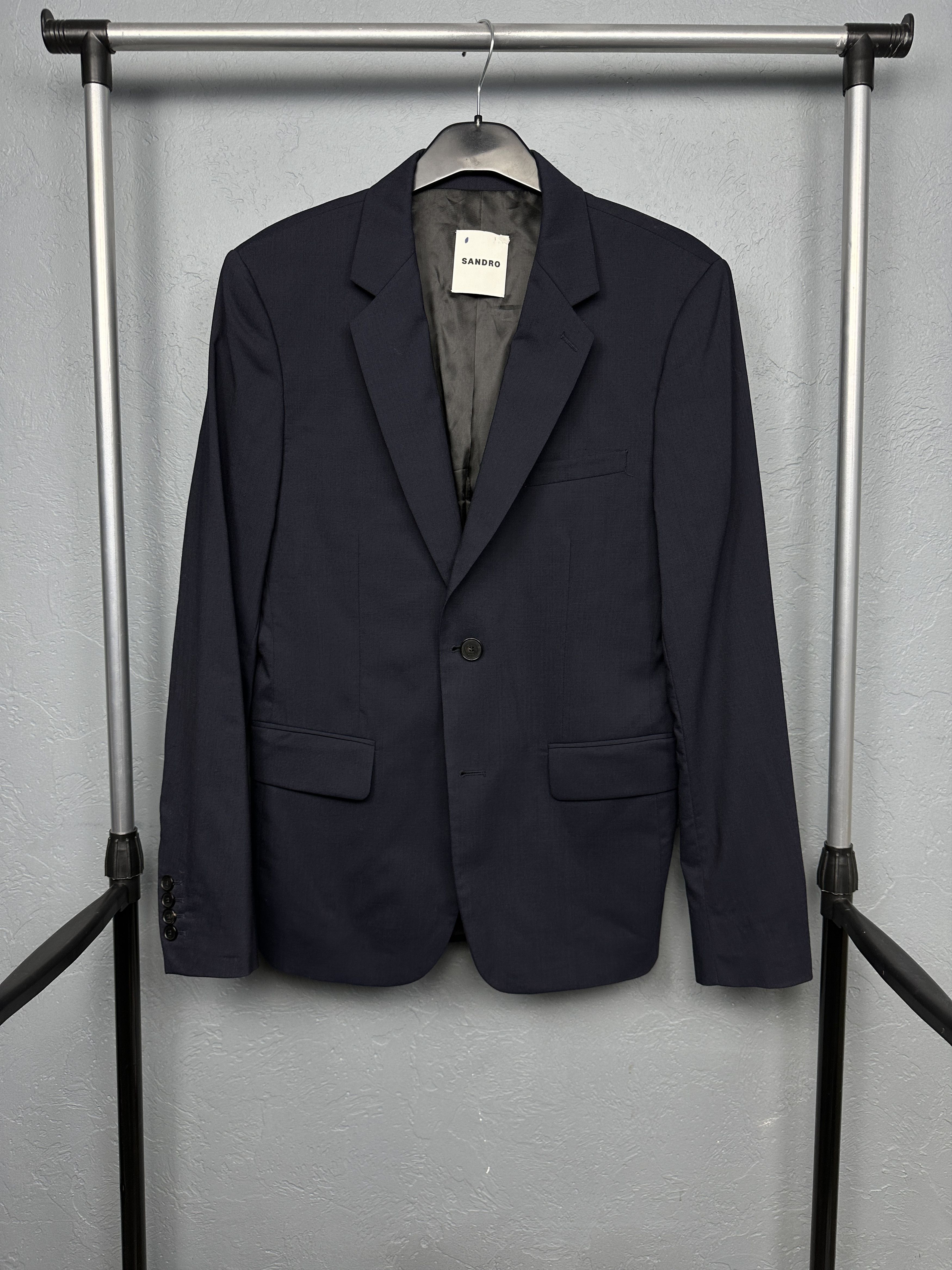 Sandro Sandro Mens Wool Blazer Jacket Size US M / EU 48-50 / 2 - 1 Thumbnail