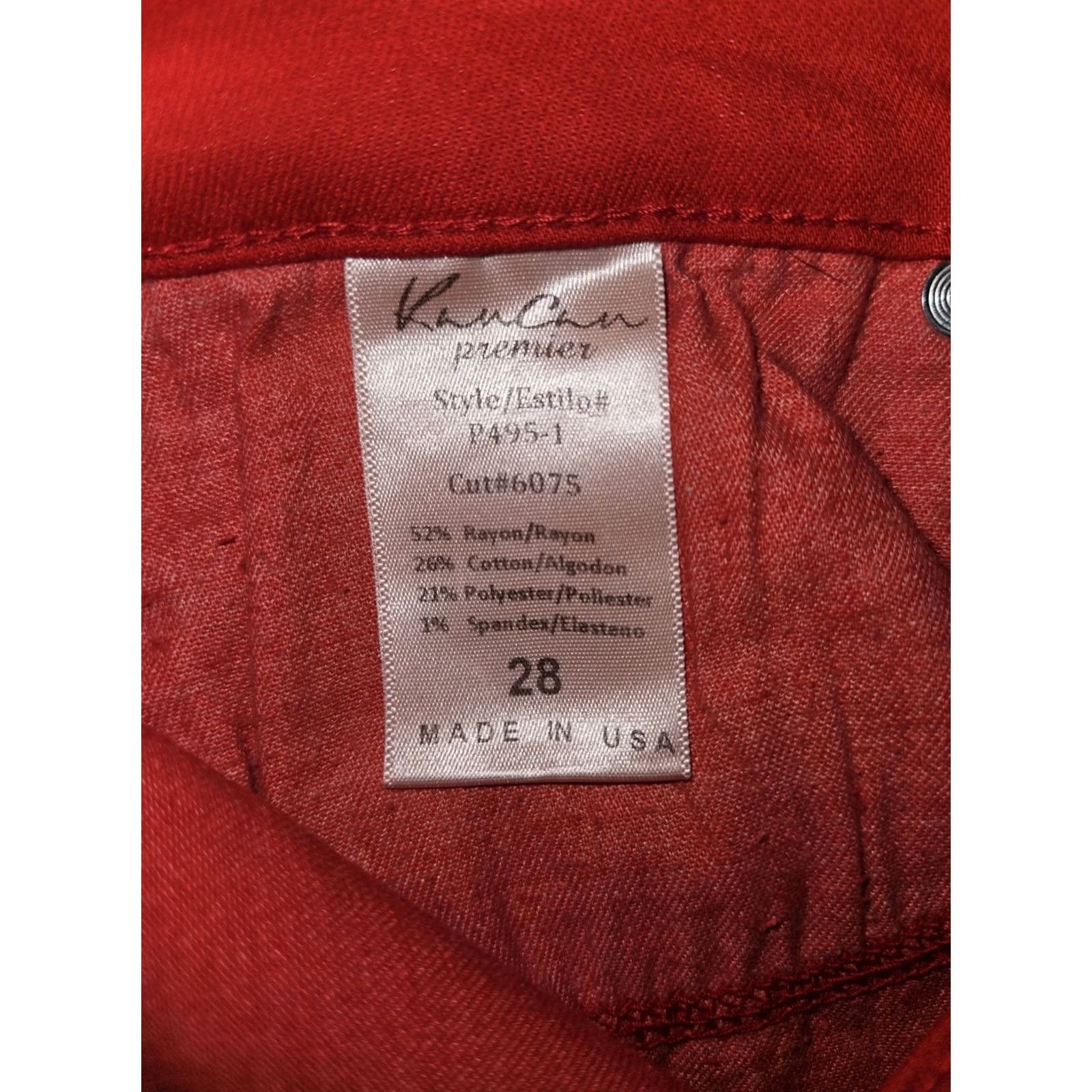 Vintage VINTAGE KanCan Premier Skinny Jeans City Red 28 Womens High Rise 29 Inseam 5-Pocket Logo Stretch Denim Size 28" / US 6 / IT 42 - 4 Thumbnail