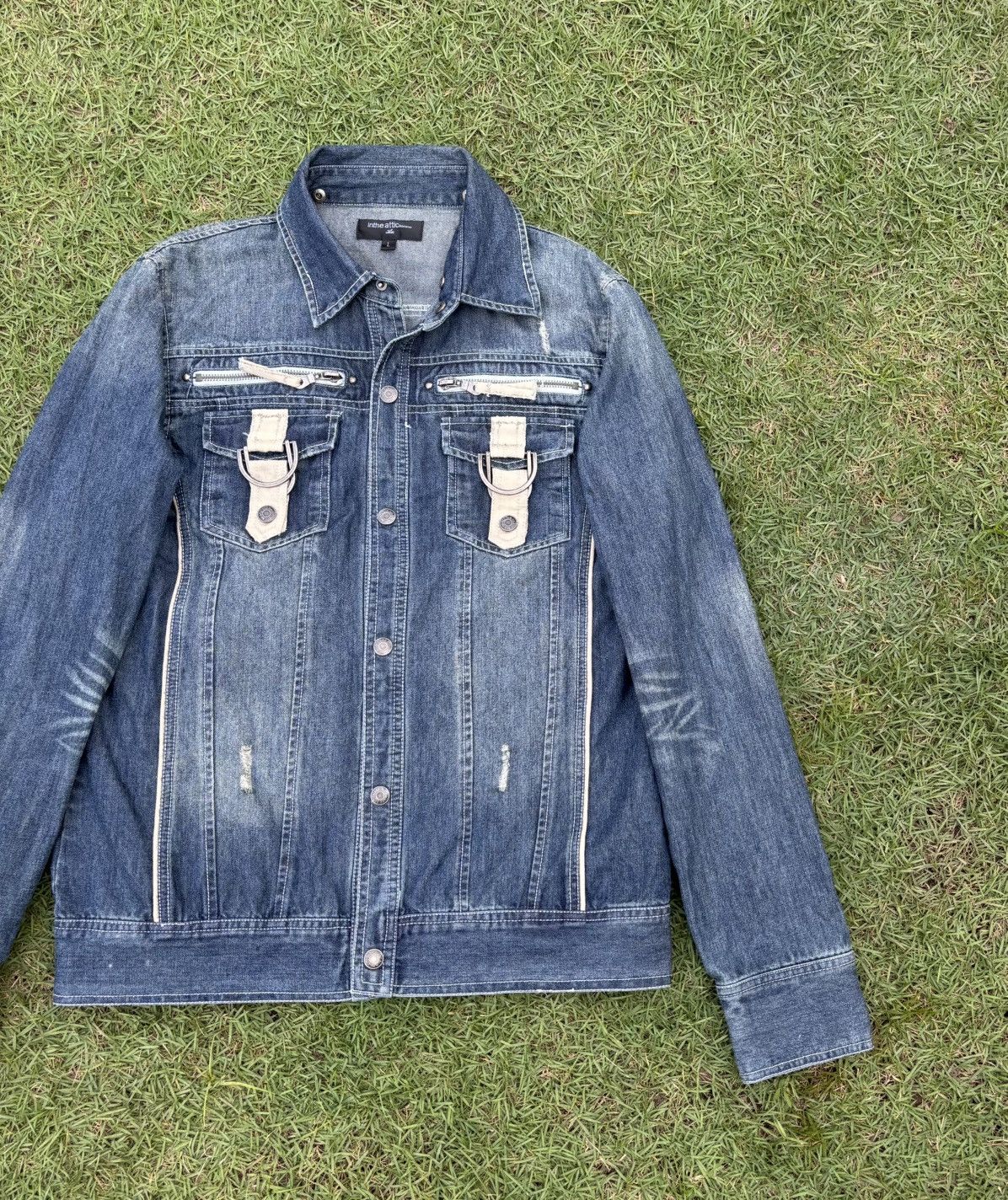 If Six Was Nine 🔥IN THE ATTIC DISTRESSED DENIM JACKET Size US M / EU 48-50 / 2 - 8 Thumbnail