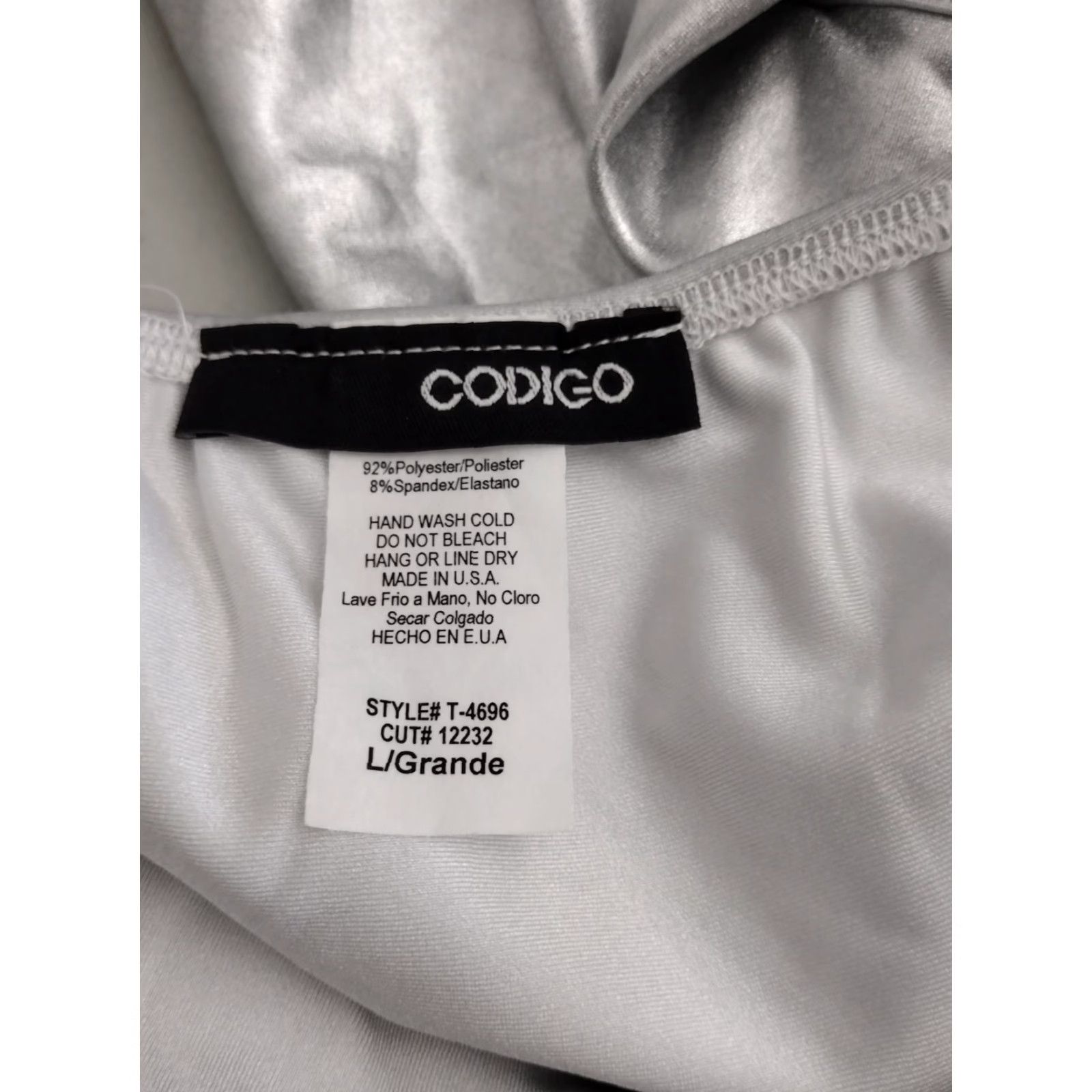 Vintage Codigo Bikini Silver Strappy 2 Piece Off Shoulder Bandeau Cheeky L Womens Adult L Size L / US 10 / IT 46 - 6 Thumbnail