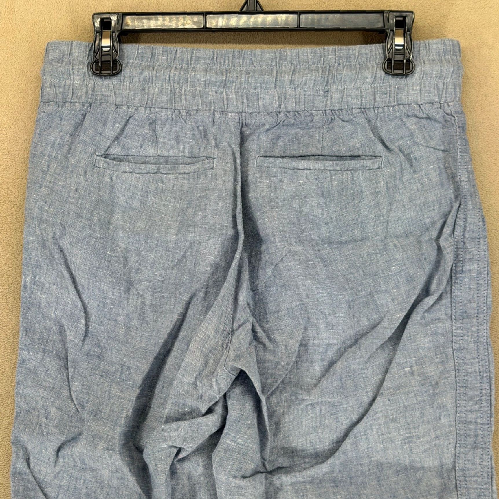 Athleta Athleta Linen Blend Capri Pants Womens Size 4 Blue Drawstring Zip Pockets Cropped Size 27" / US 4 / IT 40 - 7 Thumbnail