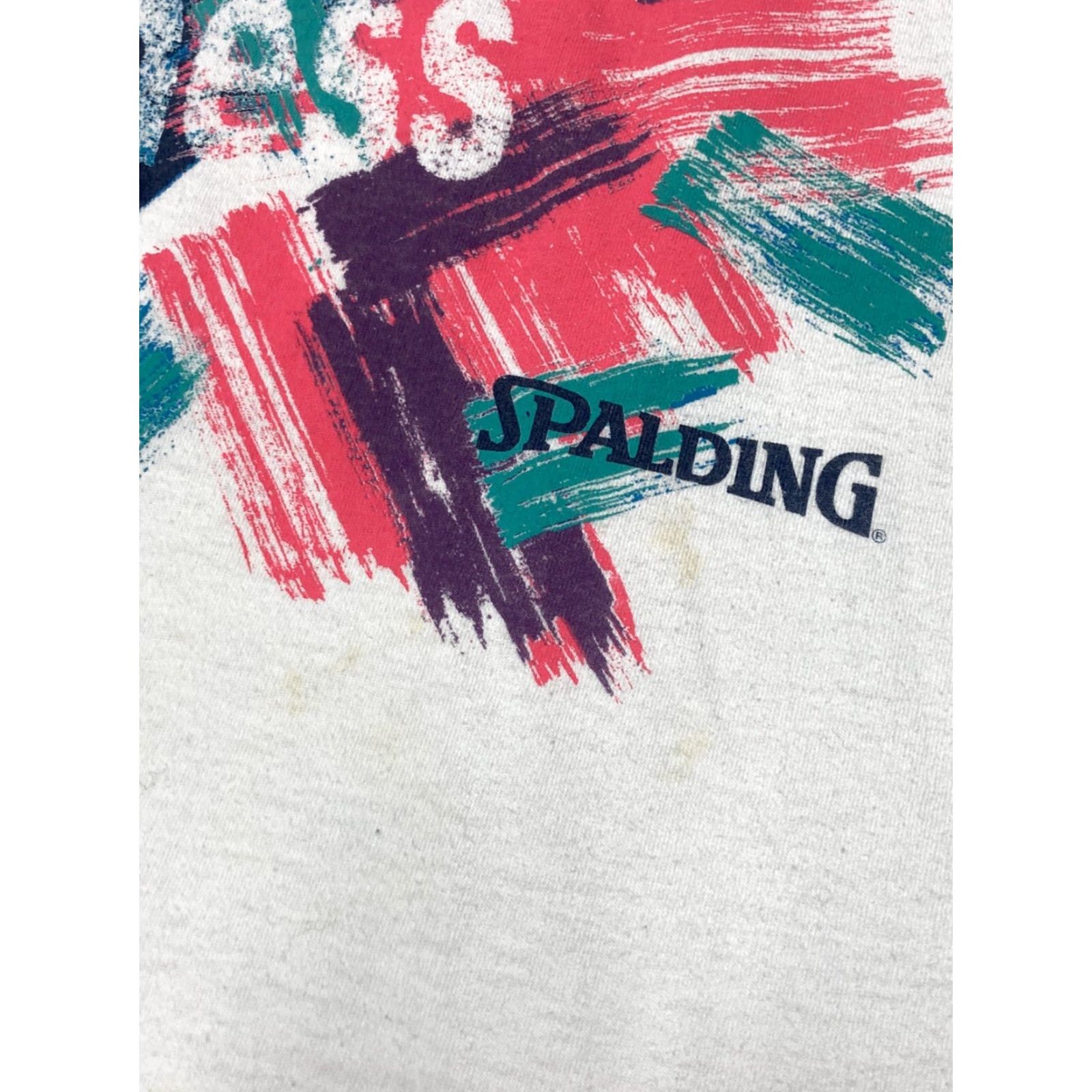 Spalding VINTAGE 90s Spalding Sportswear T-Shirt XXL White Neon - Single Stitch Mens XL 90s Theme Size US XL / EU 56 / 4 - 3 Thumbnail