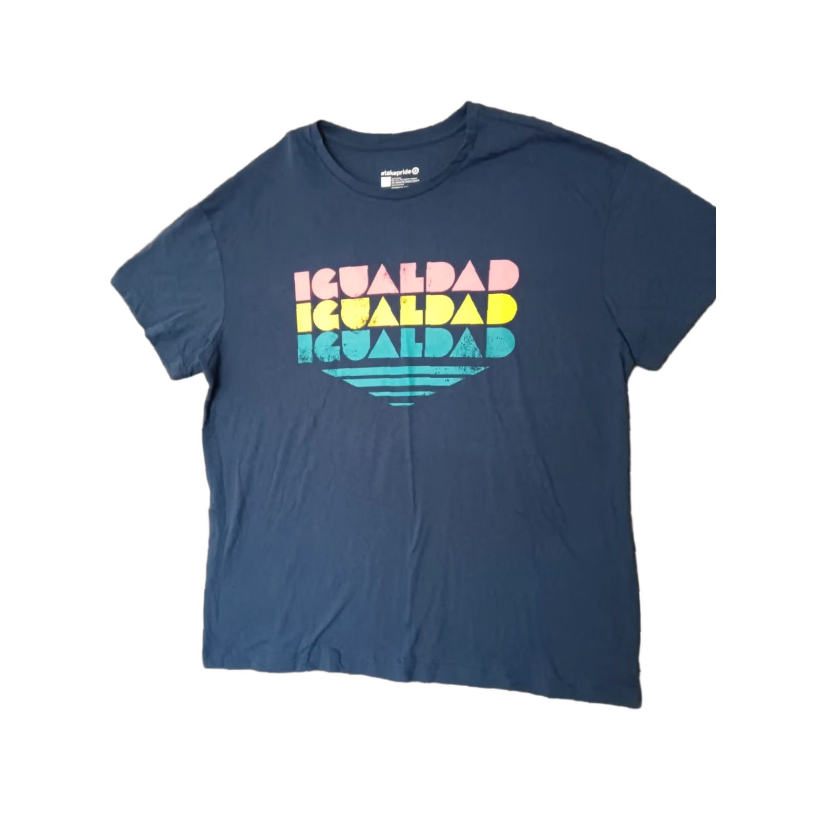 Vintage #takepride Adult IgualDaD Equality T-Shirt Blue L Short Sleeve Crew Neck Unisex Mens Womens Shirt Logo 2010s Equality Size US L / EU 52-54 / 3 - 1 Thumbnail
