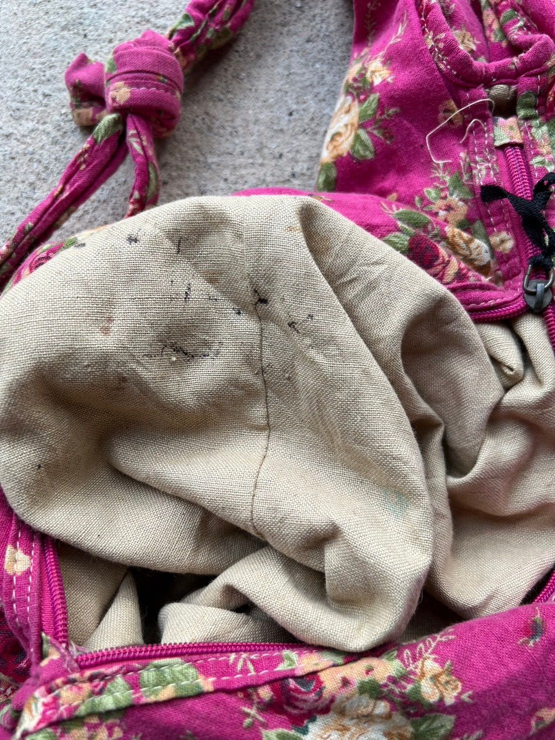 Vintage 🌸 Tsuno Pink Flower Crossbody / Tote Bag Size ONE SIZE - 5 Thumbnail