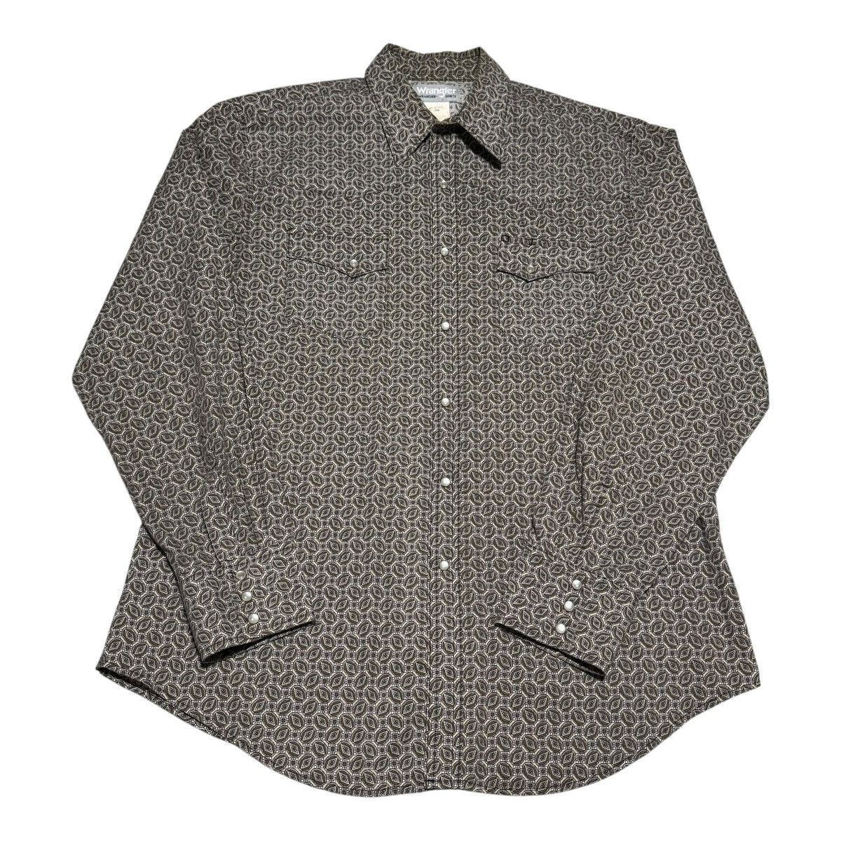 Wrangler Vintage Wrangler Wrancher Patterned Pearl Snap Shirt Men's L Size US L / EU 52-54 / 3 - 1 Thumbnail