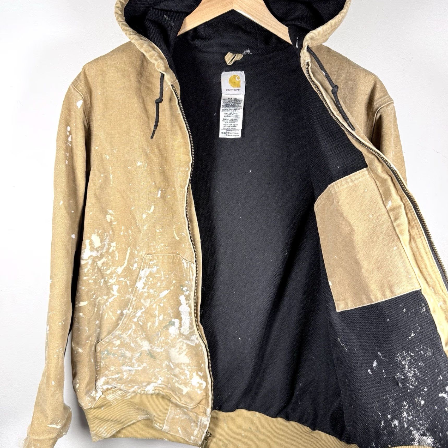 Carhartt VINTAGE Carhartt Hoodie Jacket Mens XL Distressed Paint Splatter J160 CML Size US XL / EU 56 / 4 - 3 Thumbnail