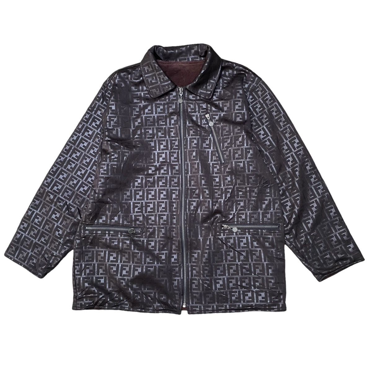 Fendi Vintage Fendi Zucca Monogram Reversible Jacket Size US M / EU 48-50 / 2 - 2 Thumbnail